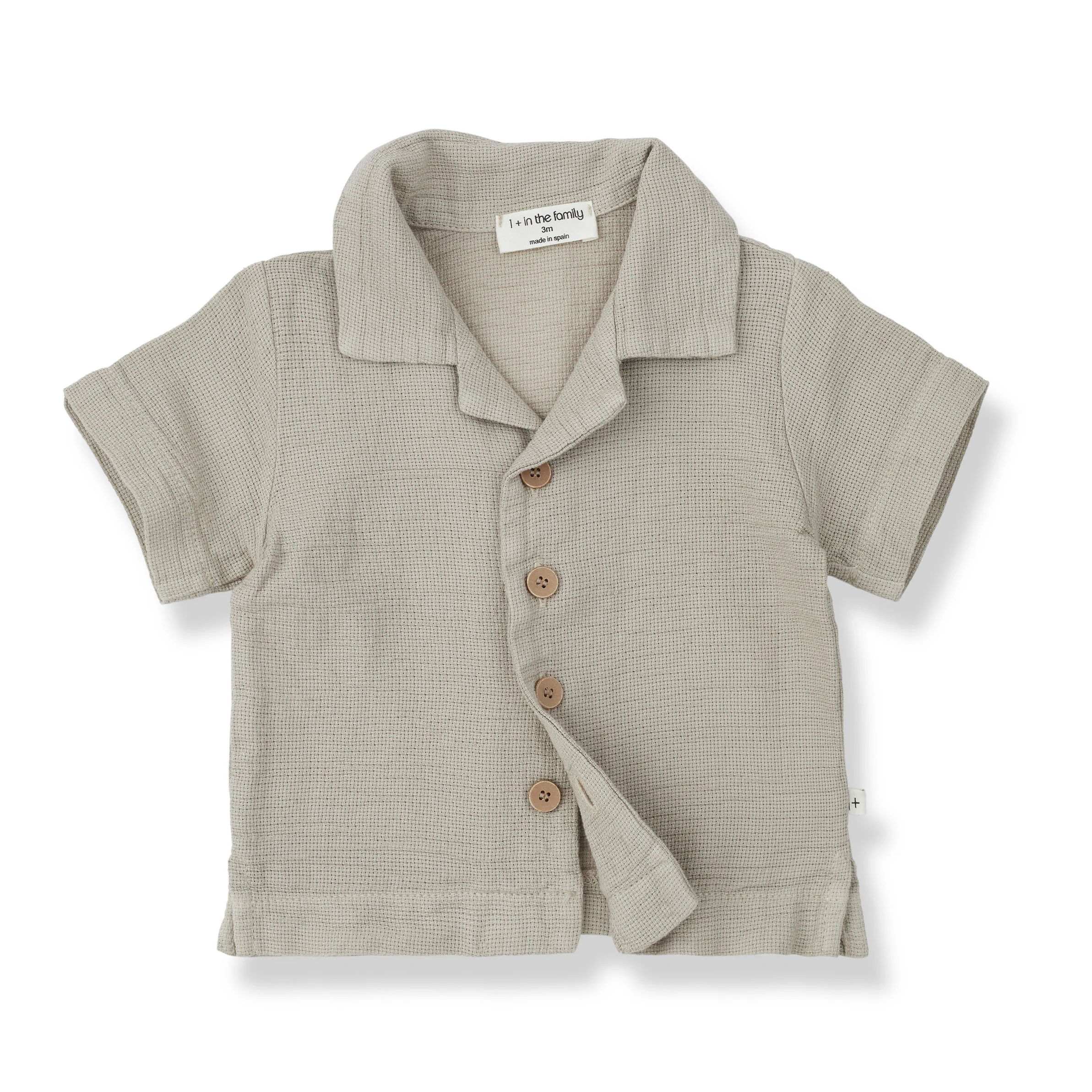1+ In The Family Beige David Short Sleeve Shirt