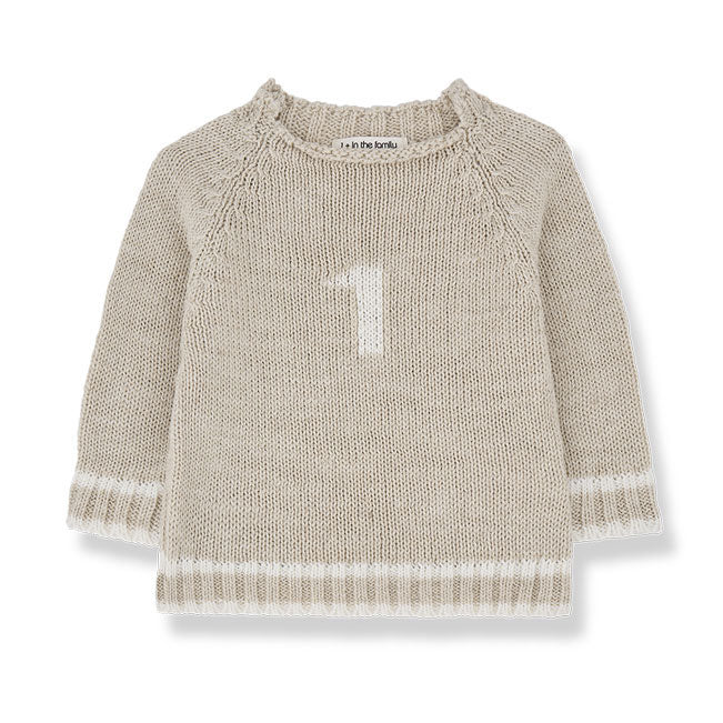 1+ in the Family  Beige Didac Baby Sweater