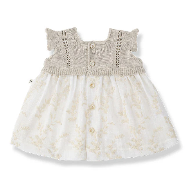 1+ In The Family Ecru Saona Baby Dress - Image 2