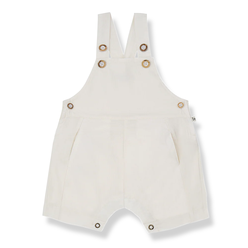1+ In The Family Off White Short Dungaree