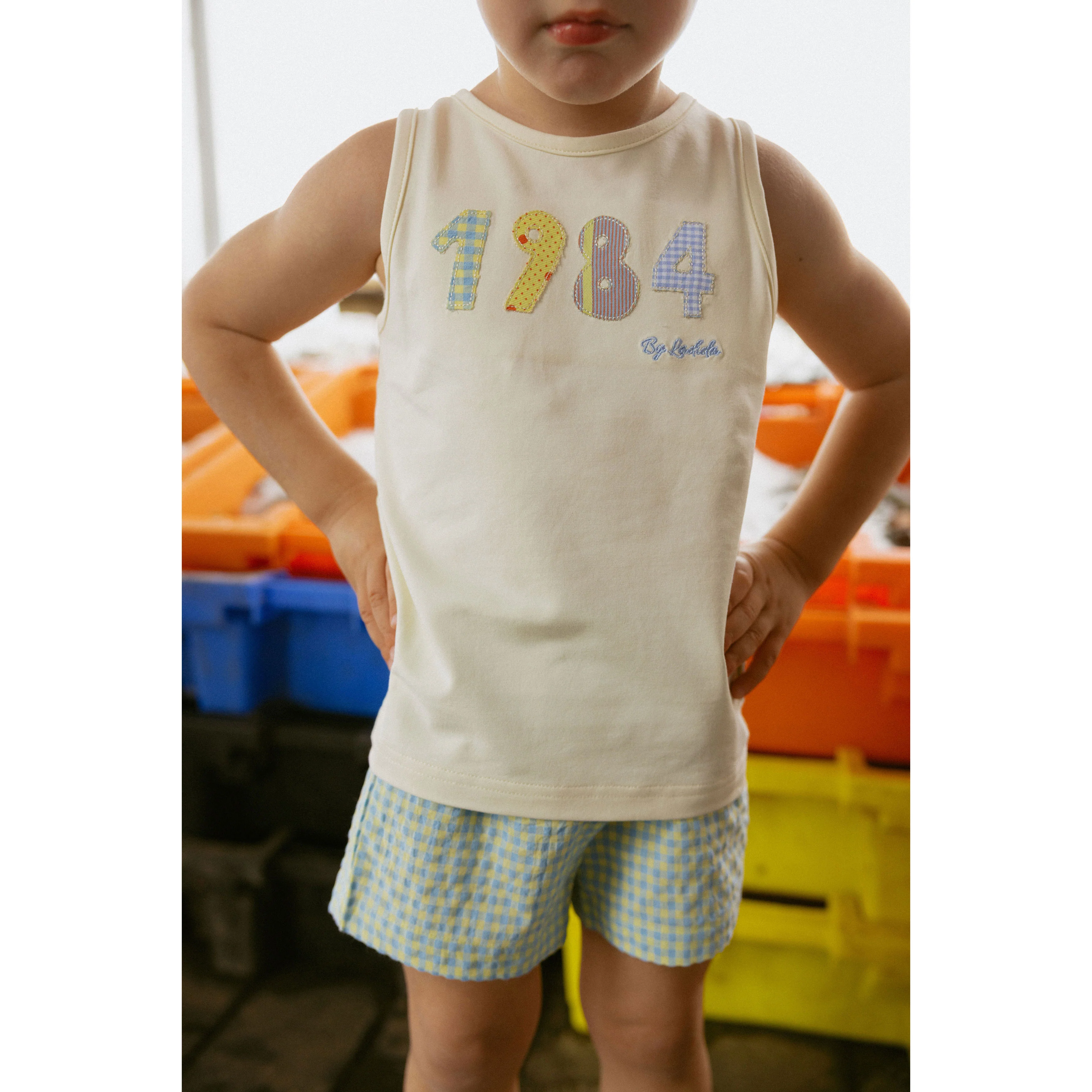 1984 Blue Checked Shorts - Image 2