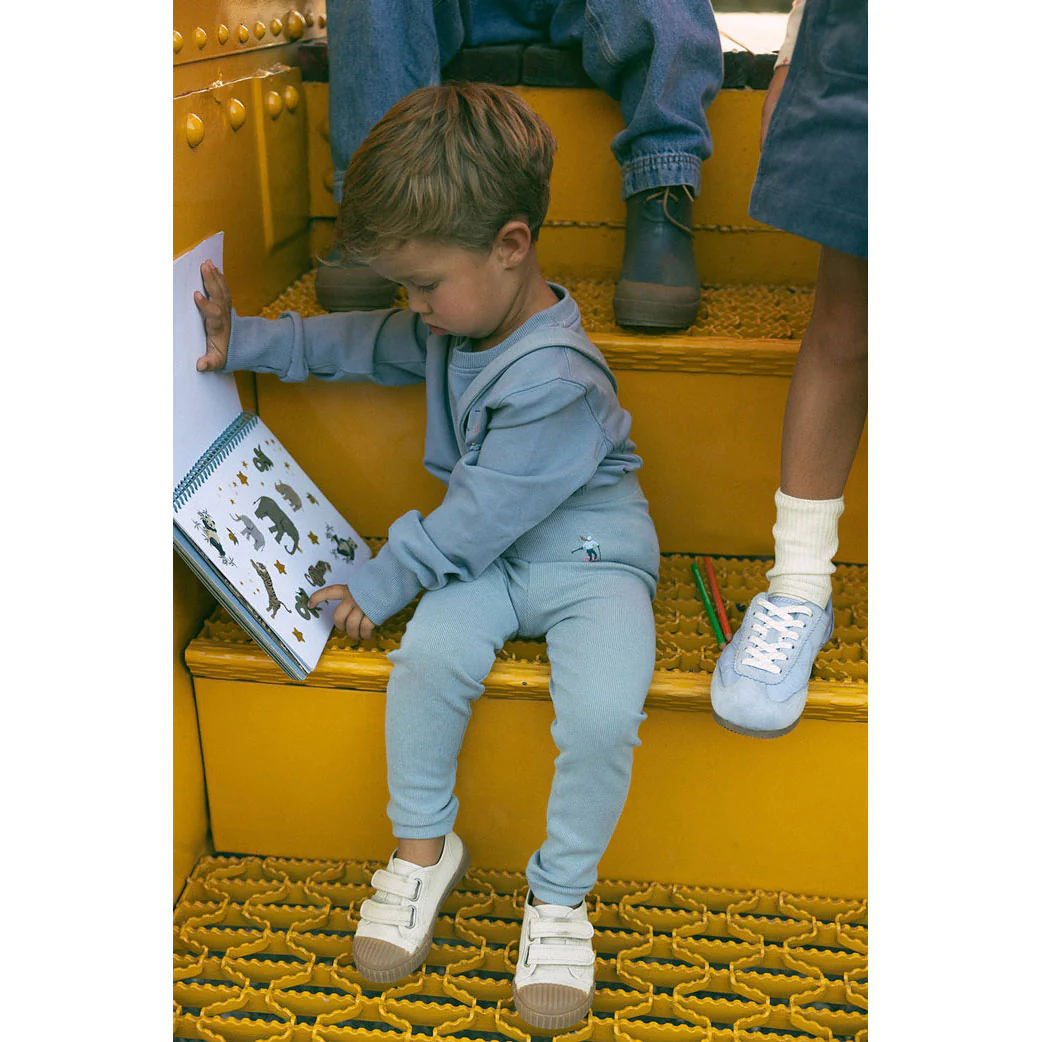1984 Blue Ski Embroidery Suspender Leggings - Image 3