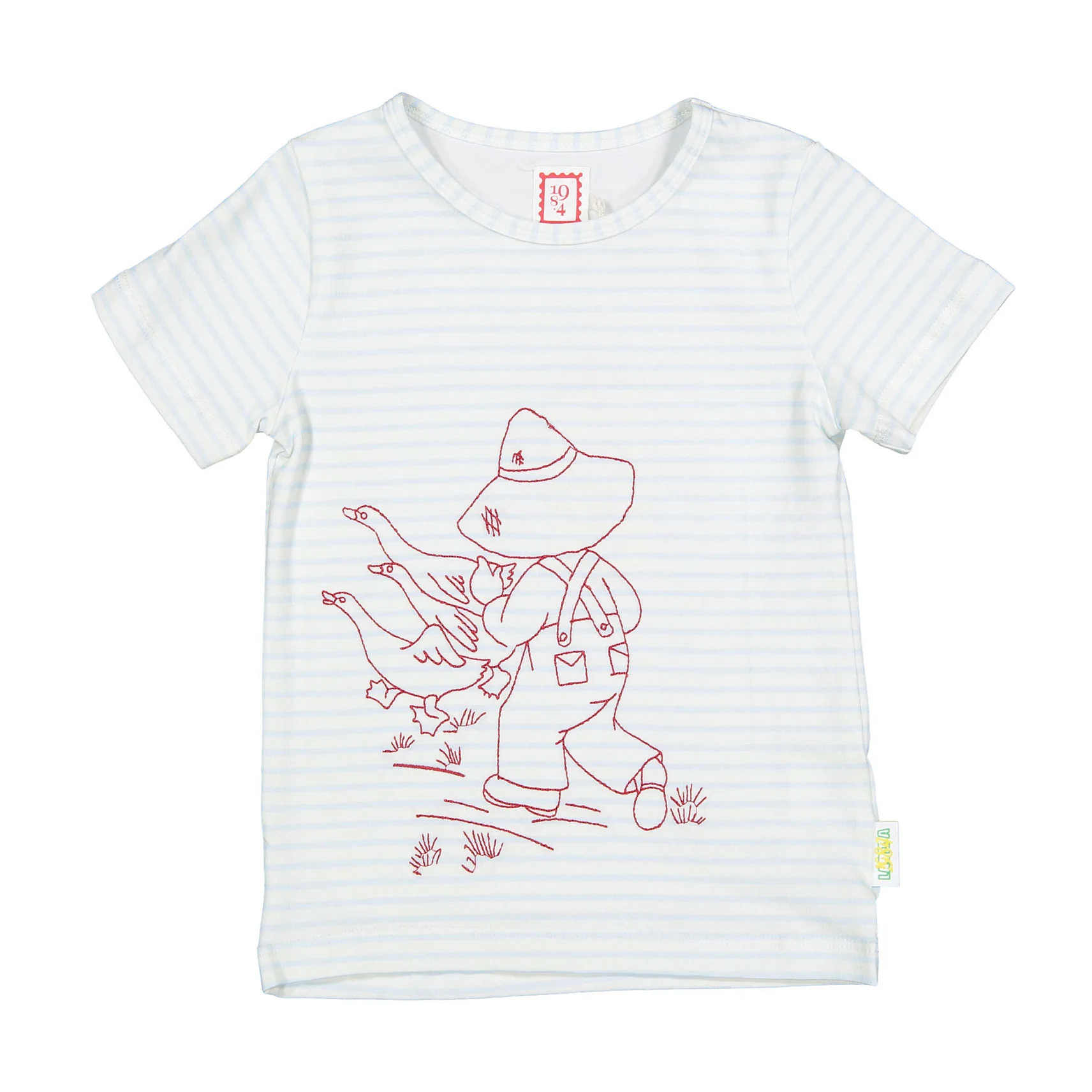 1984 Blue Striped Embroidered Tee