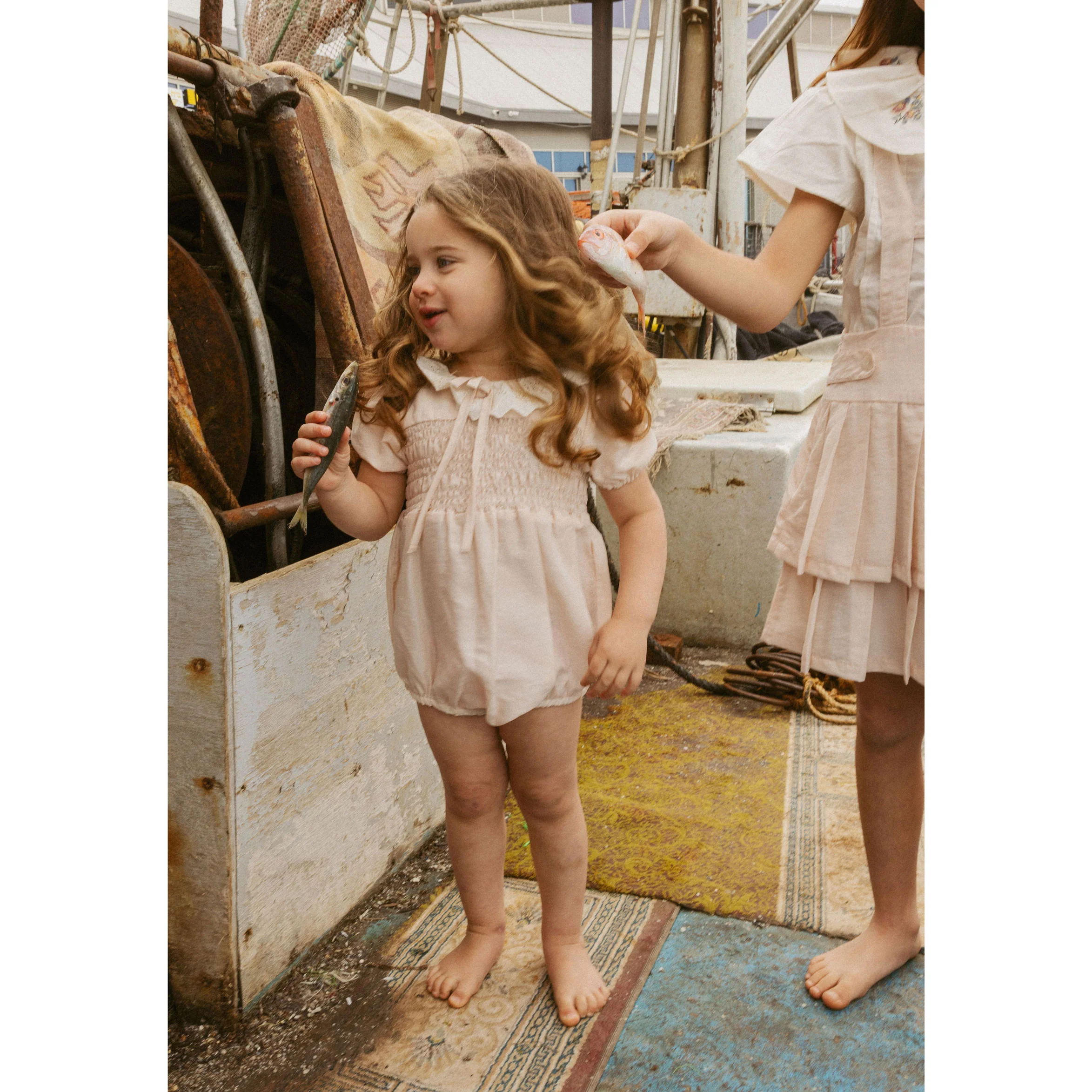 1984 Light Pink Smocked Romper - Image 3
