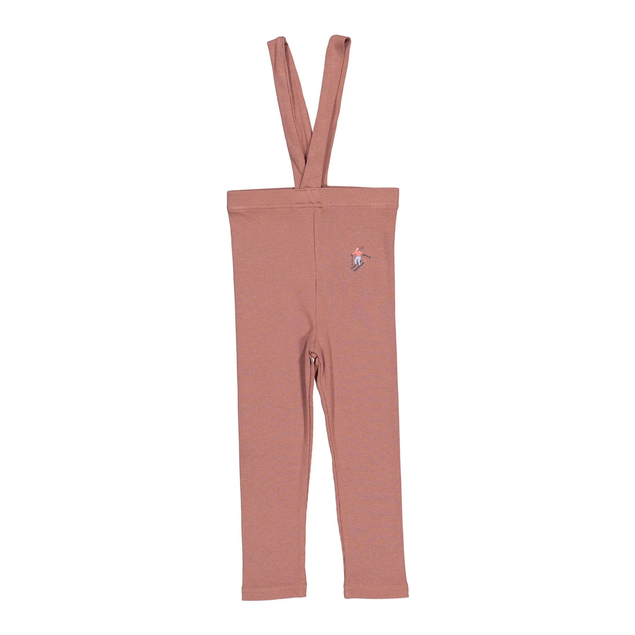 1984 Mauve Ski Embroidery Suspender Leggings