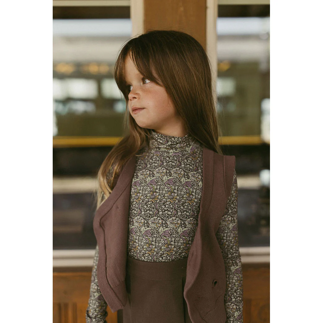 1984 Mocha Floral Printed Turtleneck - Image 3