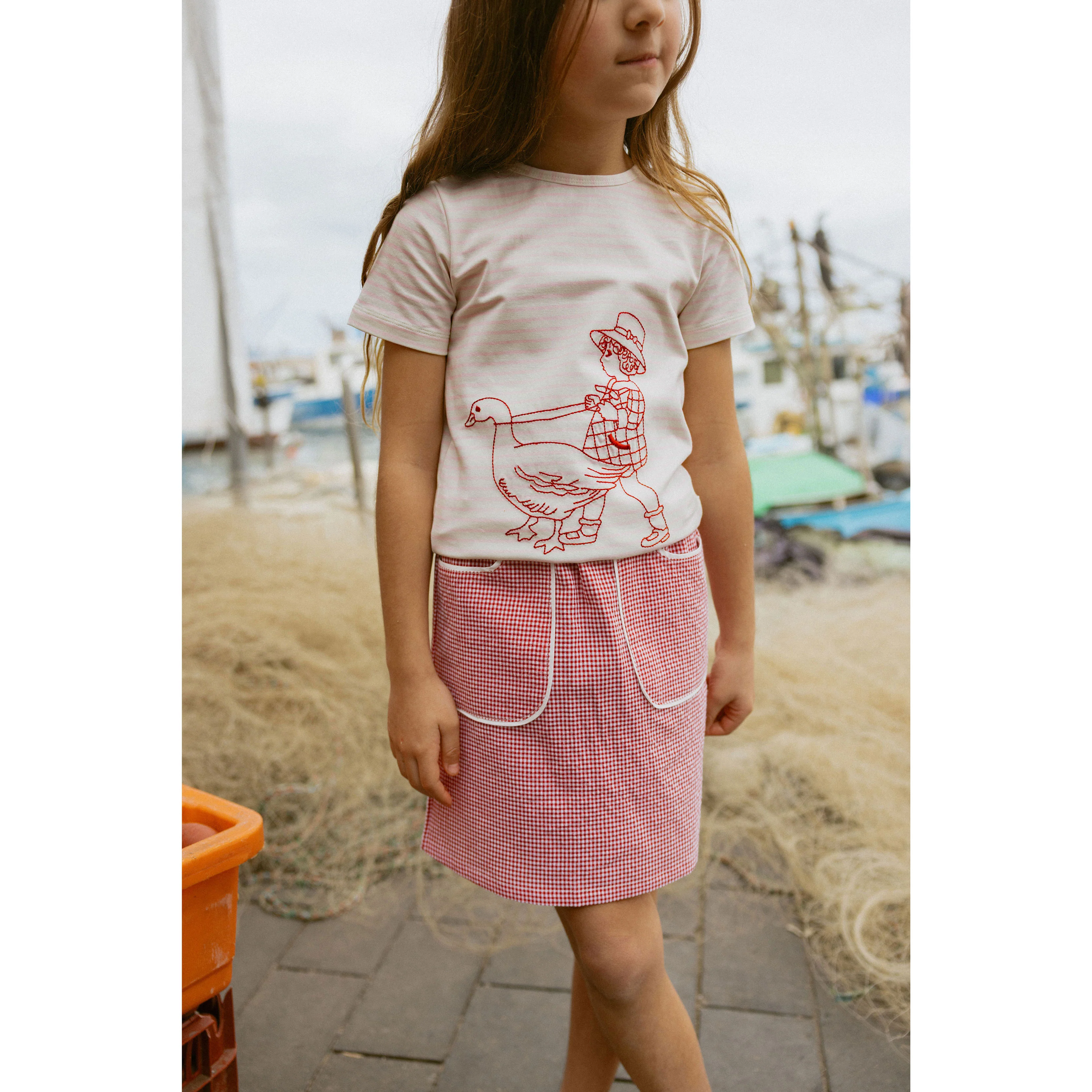 1984 Pink Striped Embroidered Tee - Image 2
