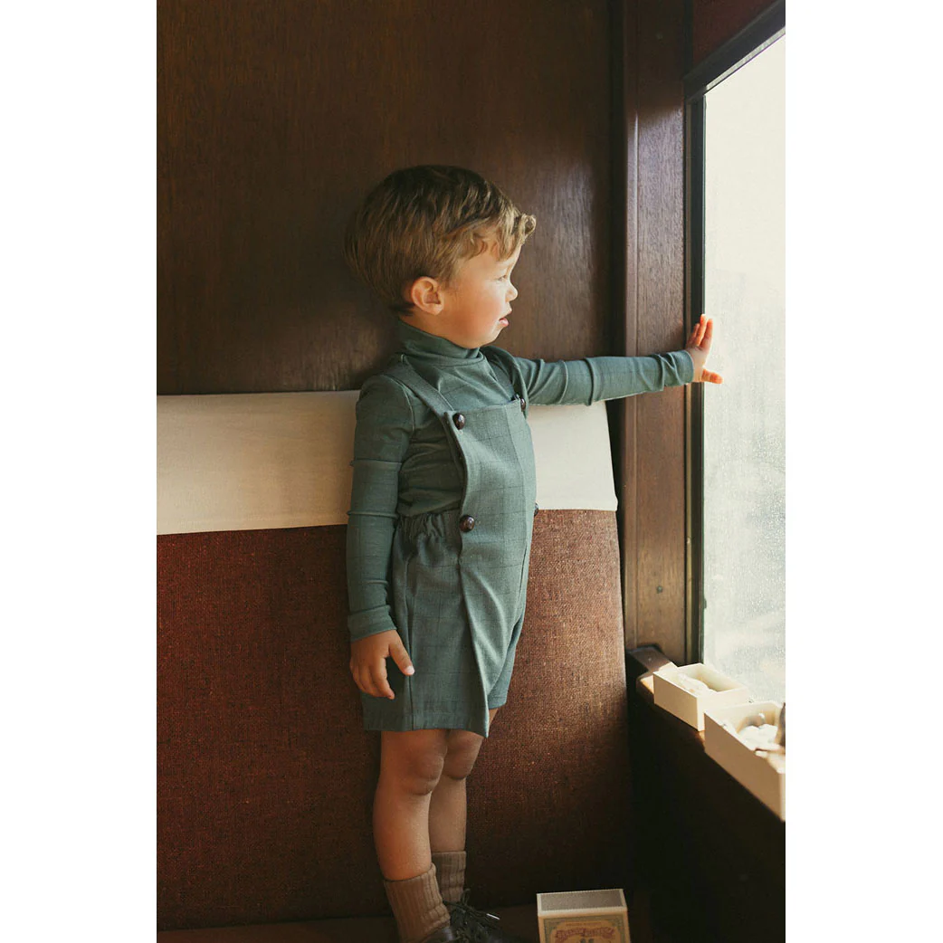 1984 Teal Grid Printed Turtleneck - Image 3