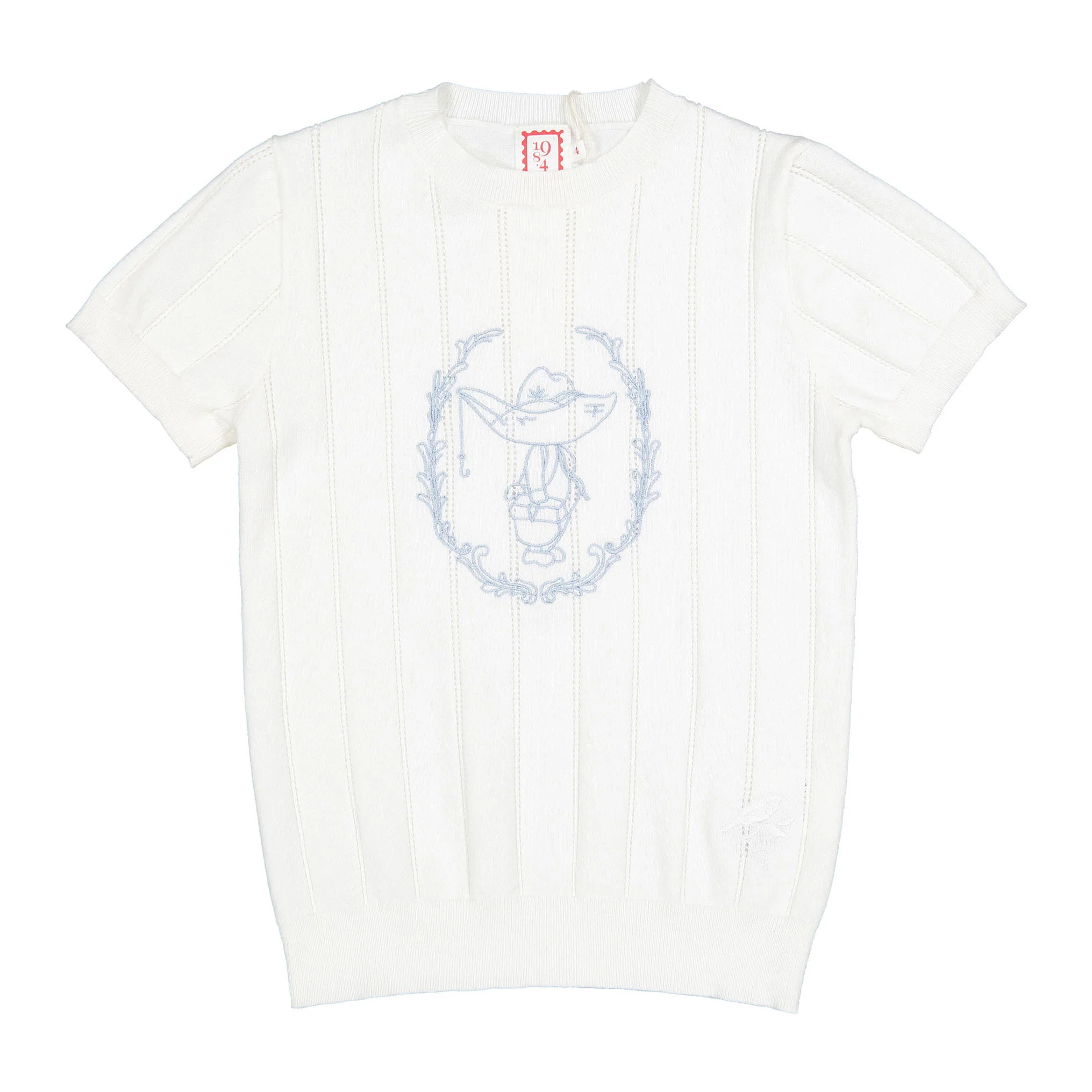 1984 White Embroidered Knit Sweater