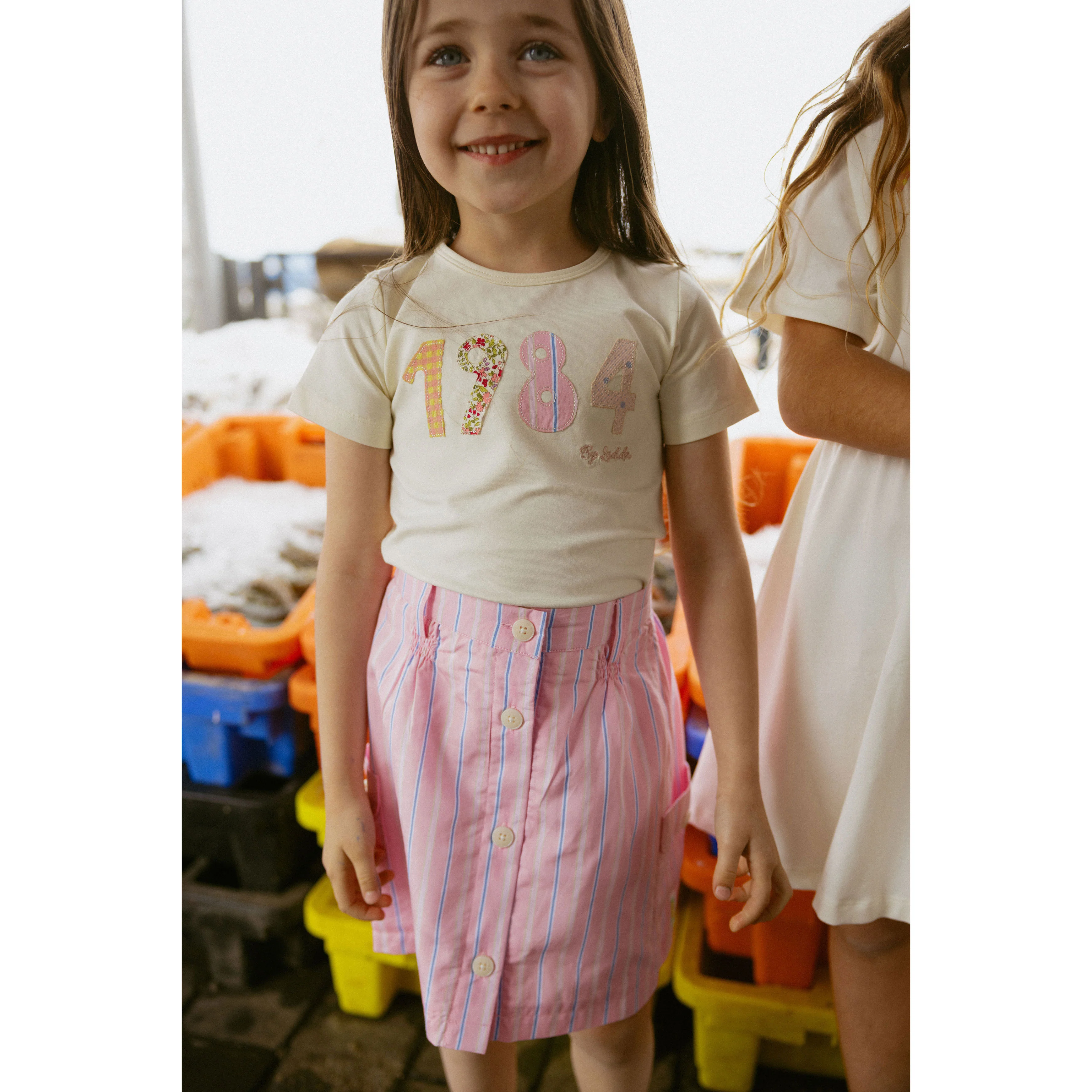1984 White Patchwork Pink Tee - Image 2