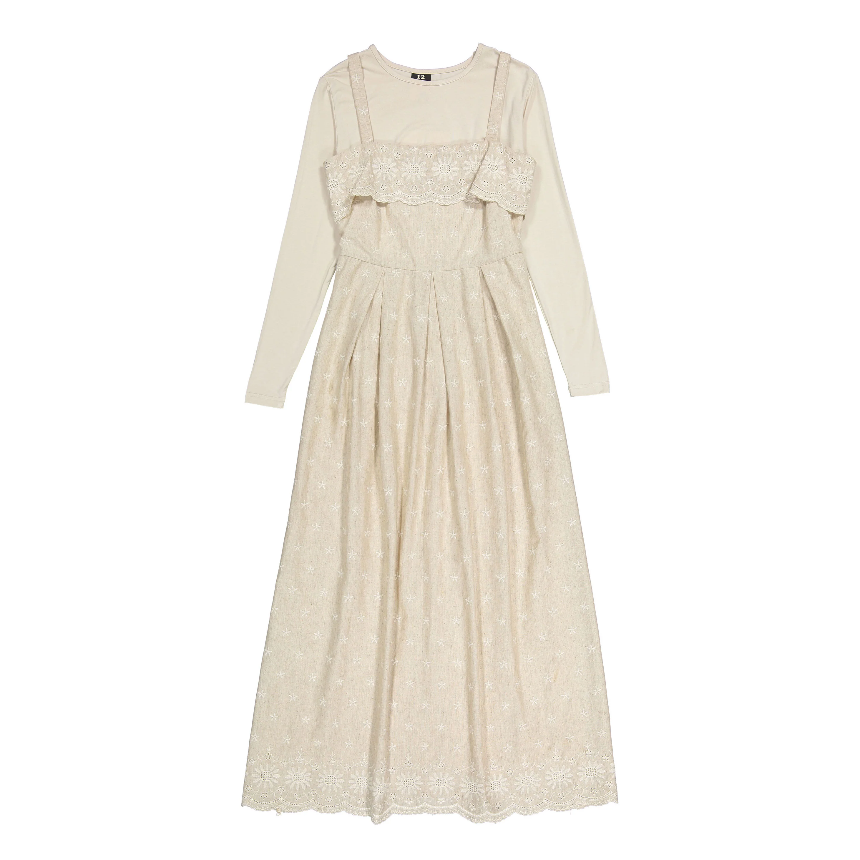 A4 Beige Eyelet Jumper Set