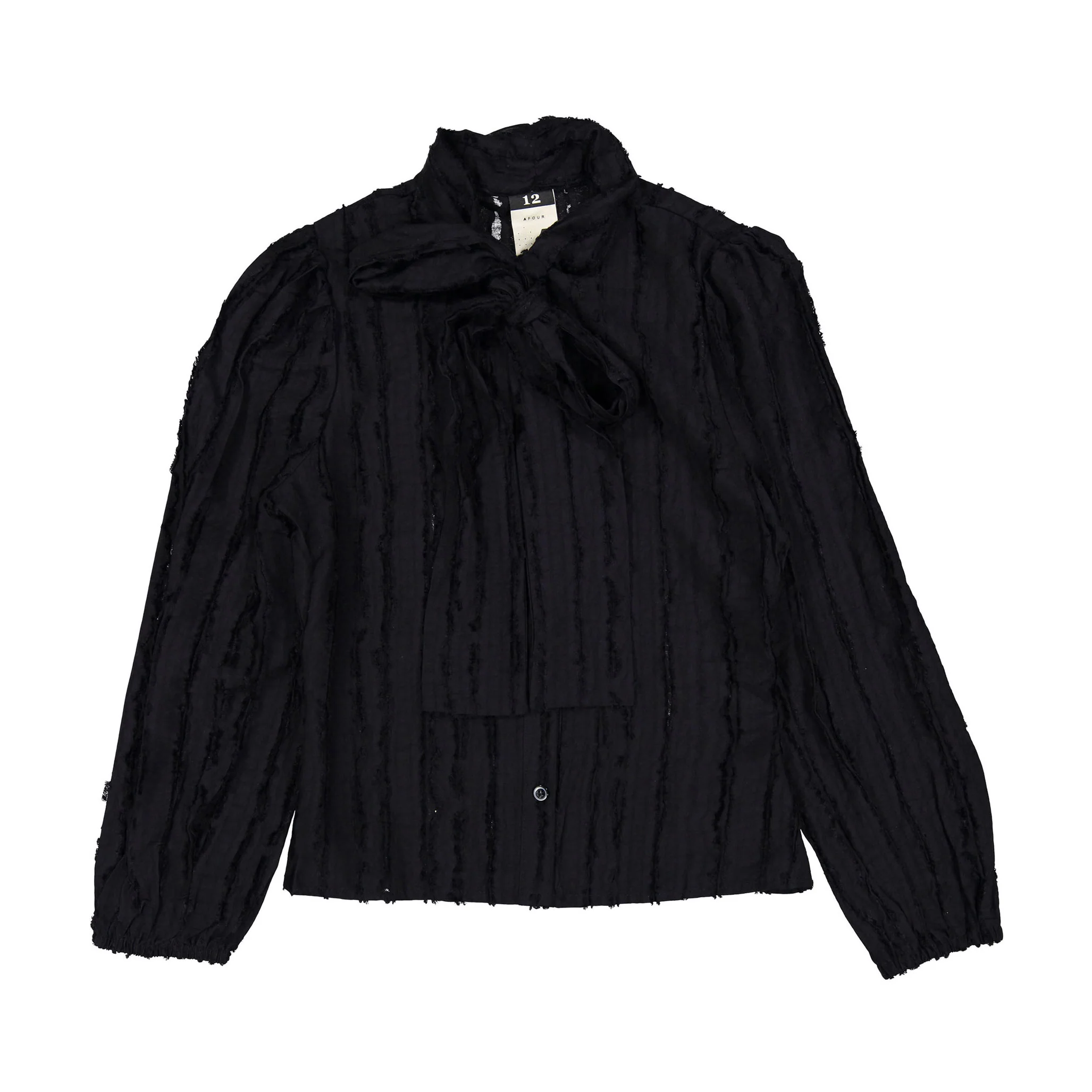 A4 Black Tie Neck Blouse