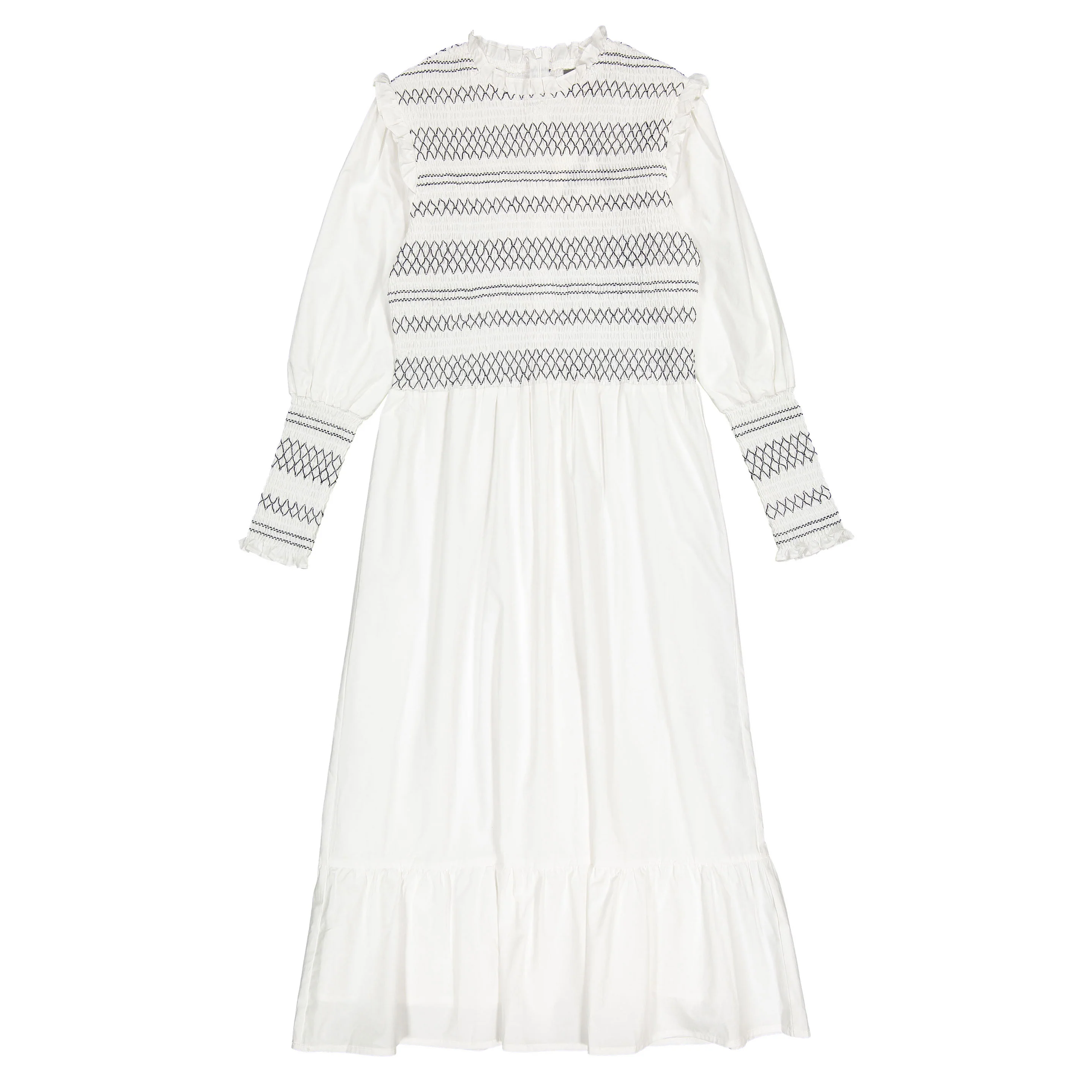 A4 White Smocked Dress