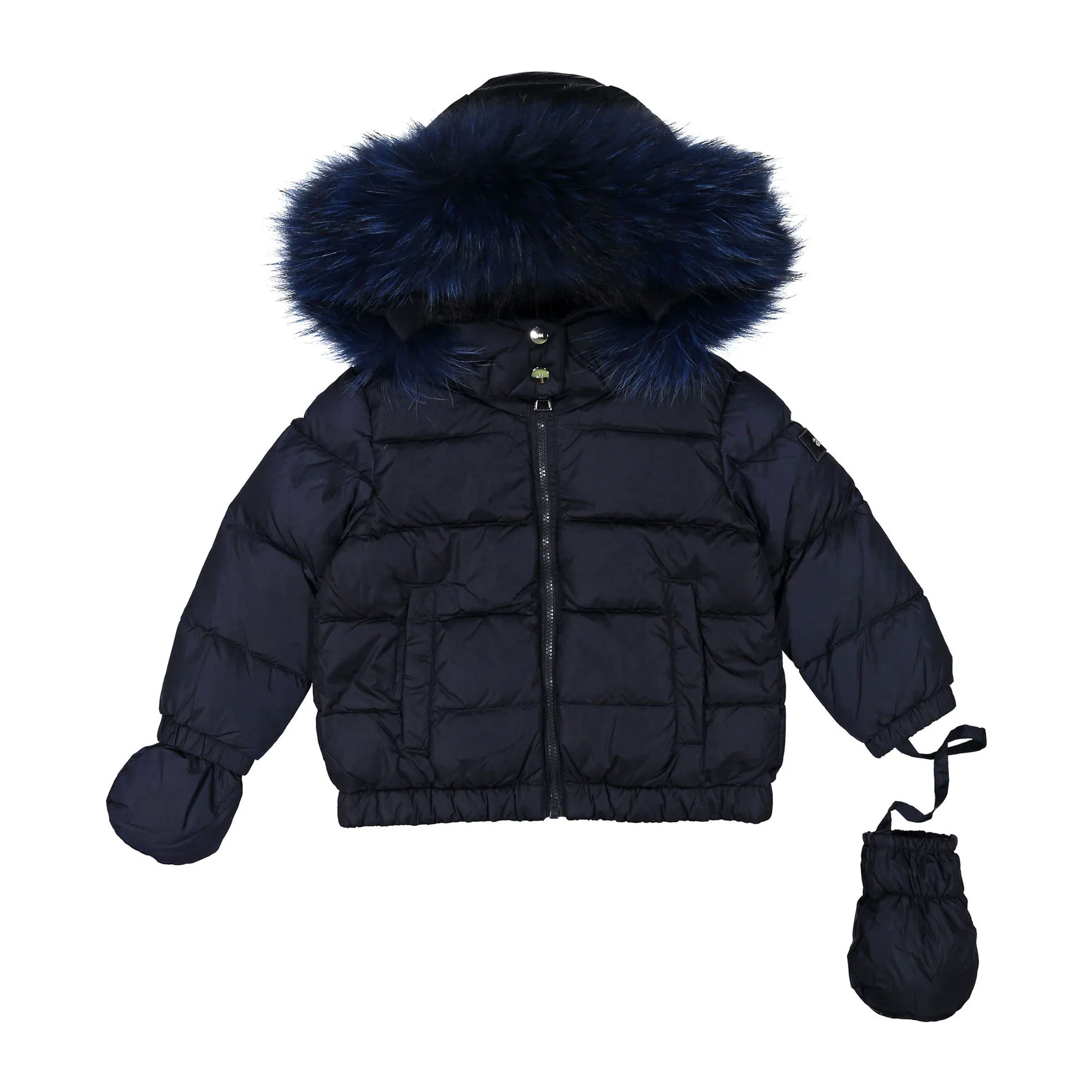 Add Pacific Blue Down Jacket With Fur