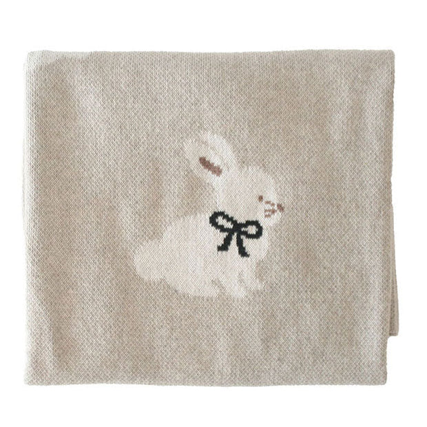Alimrose Bunny Baby Blanket Natural