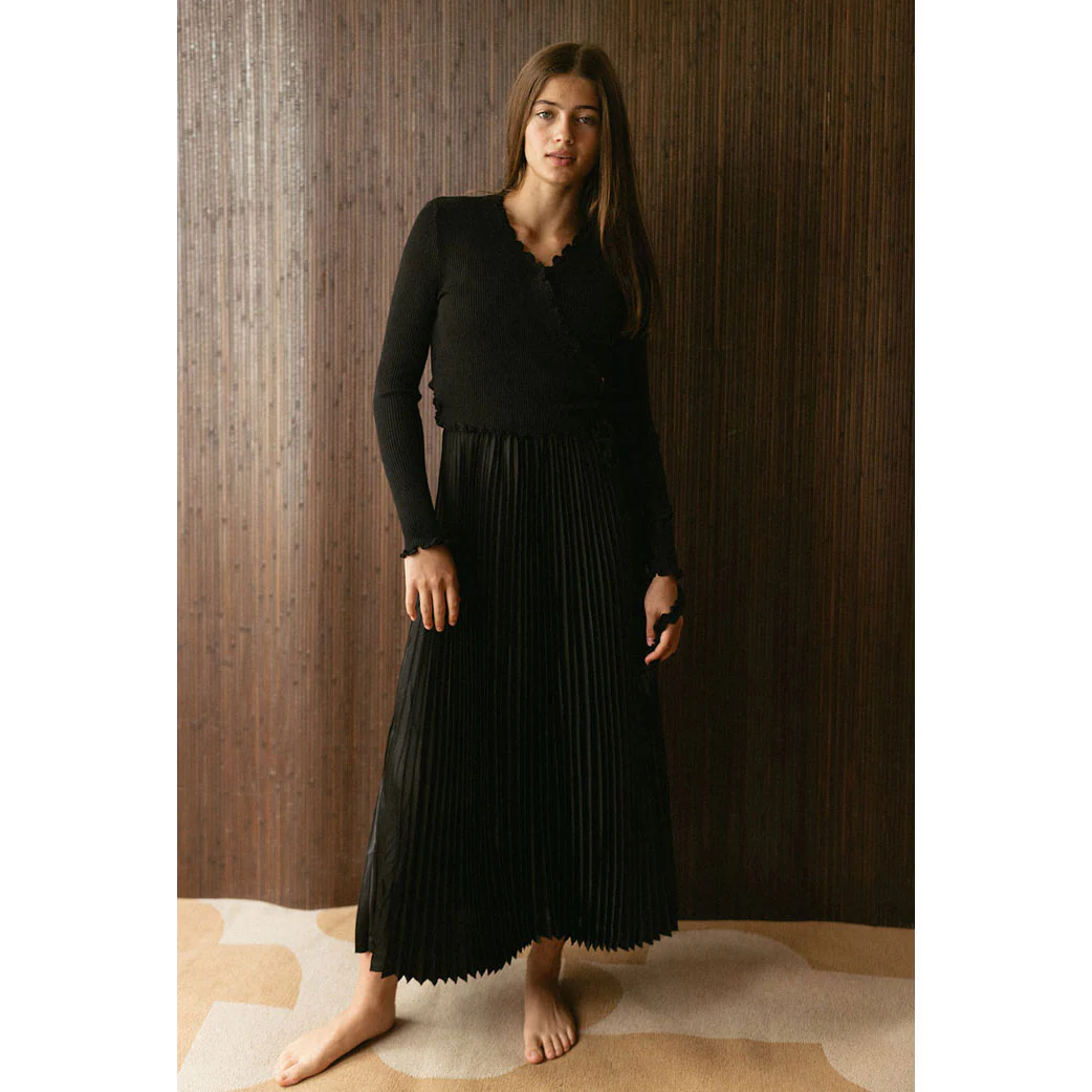 and tmrw Black Accordion Pleat Slip Dress - Image 2