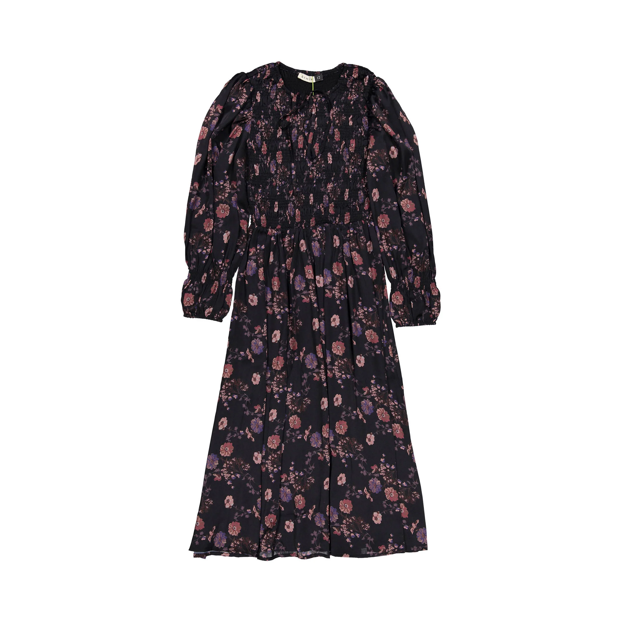 and tmrw Silky Floral Smocked Dress