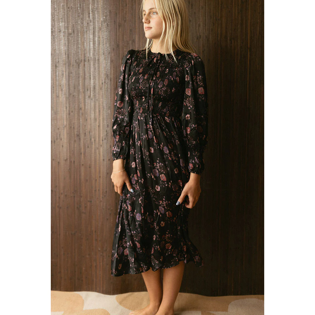 and tmrw Silky Floral Smocked Dress - Image 2