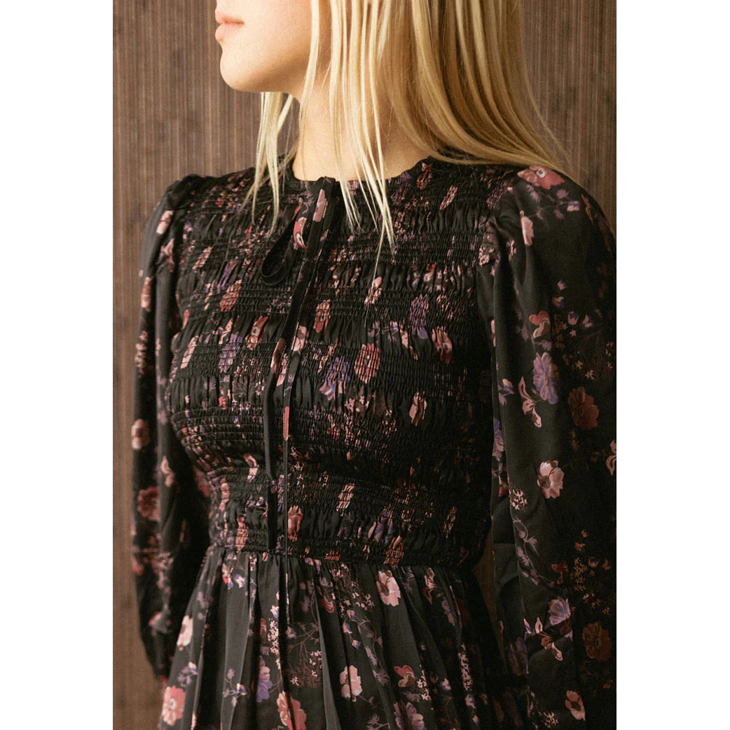 and tmrw Silky Floral Smocked Dress - Image 3