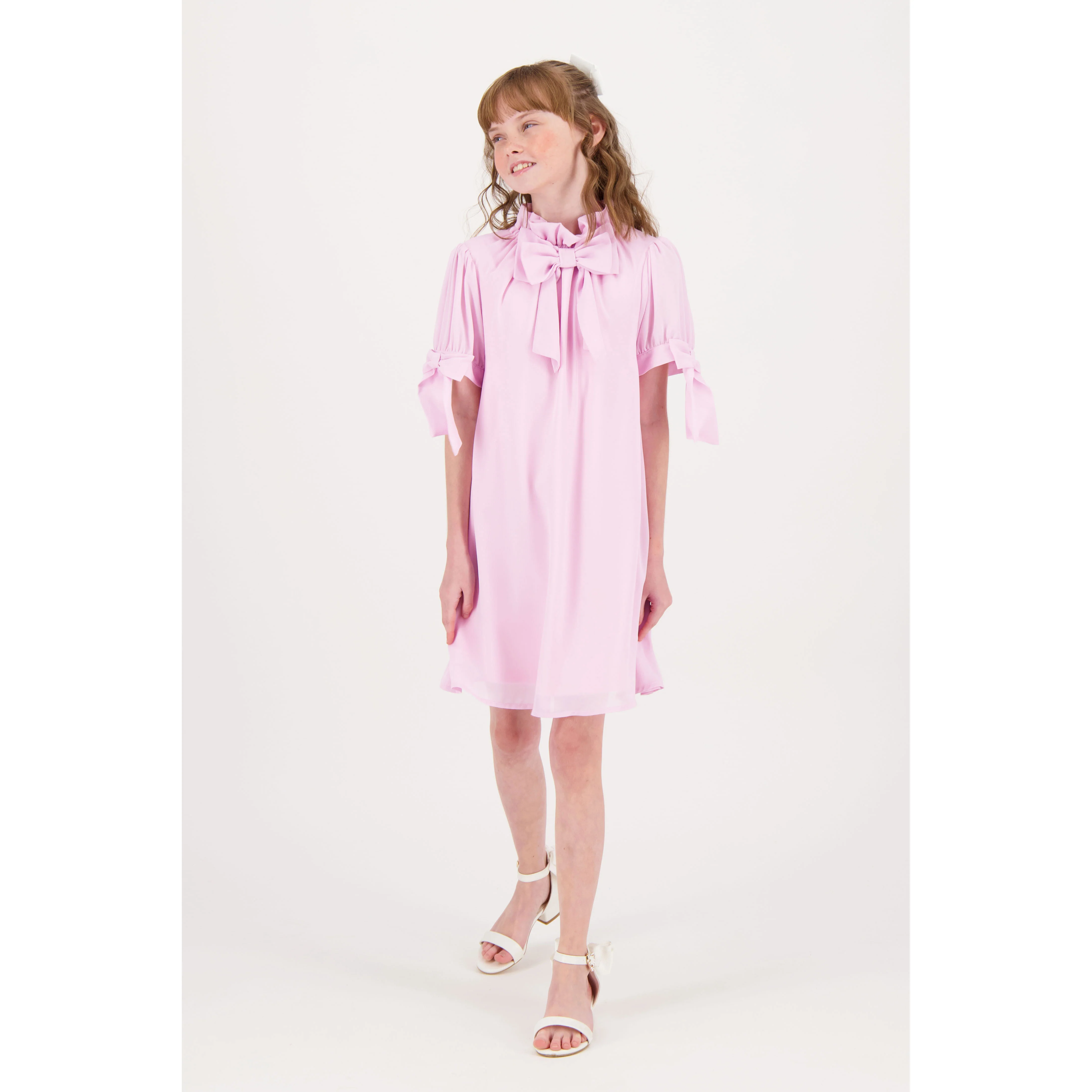 Angels Face Pink Fernie Bow Trim Dress - Image 2