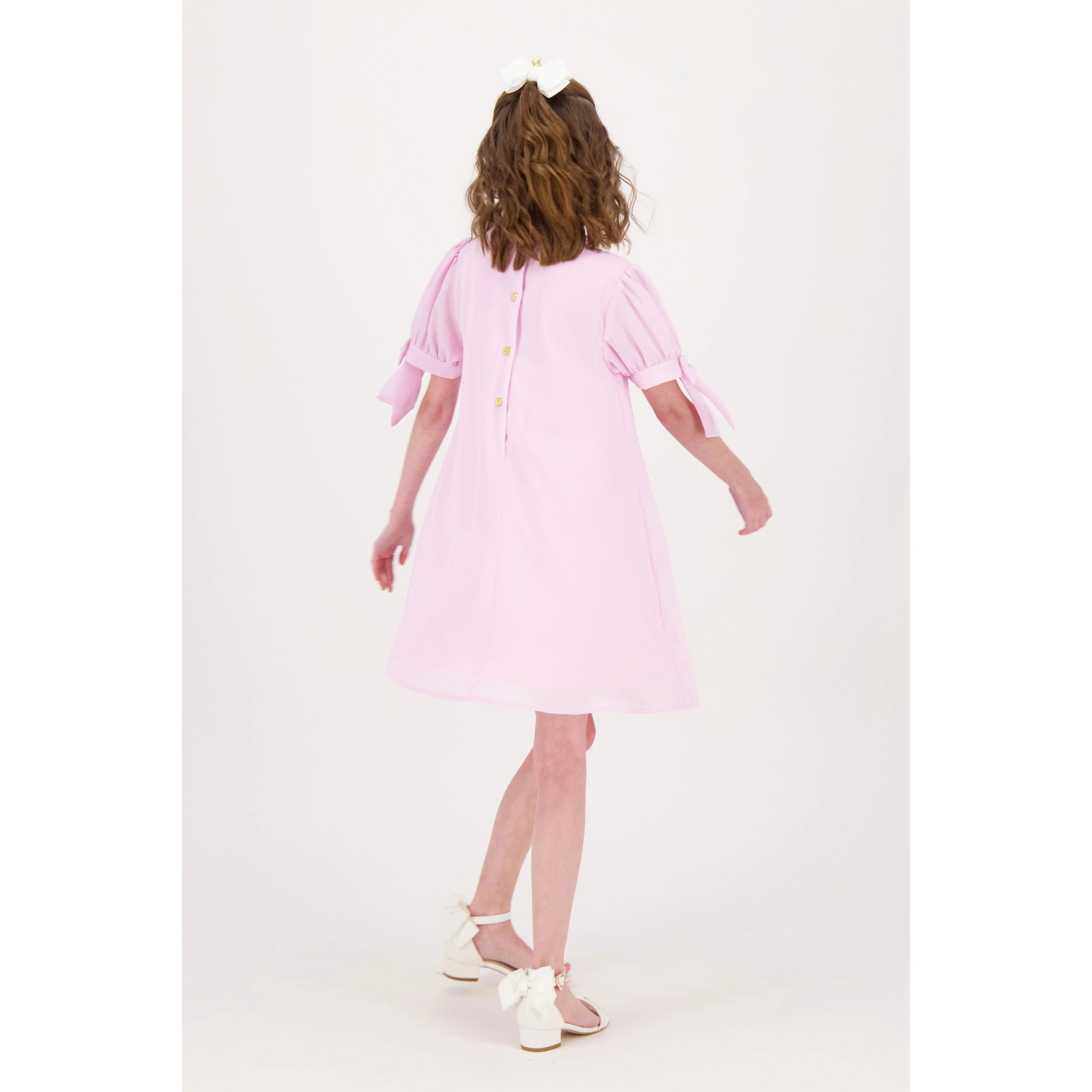 Angels Face Pink Fernie Bow Trim Dress - Image 3