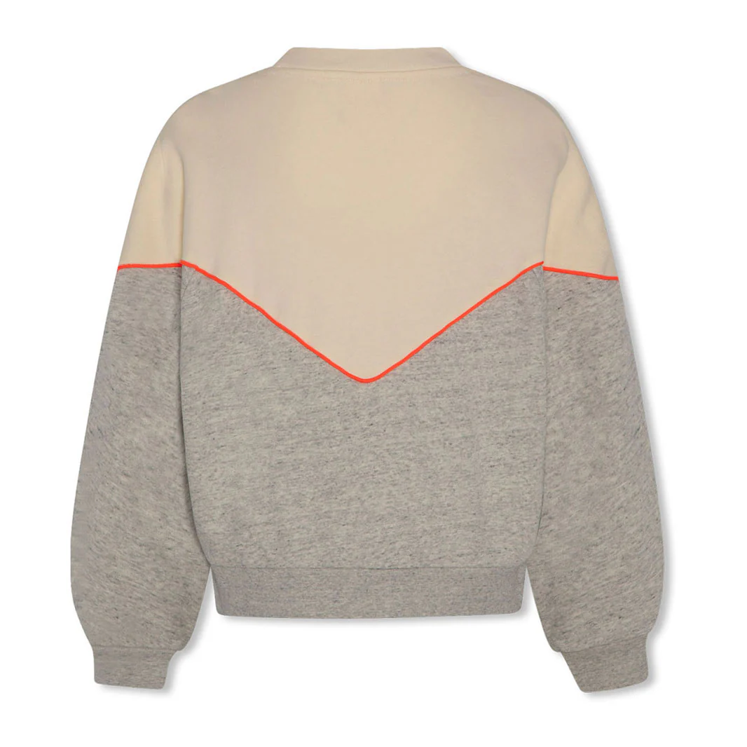 AO76 Grey Melange Miles Logo Sweater - Image 2