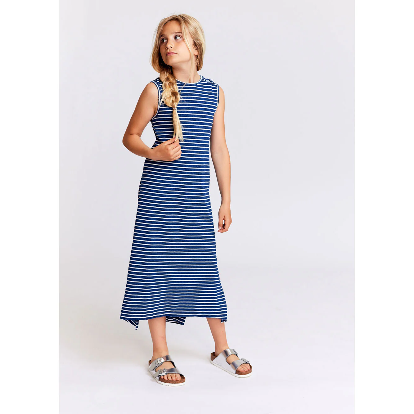 AO76 Indigo Striped London Dress - Image 2