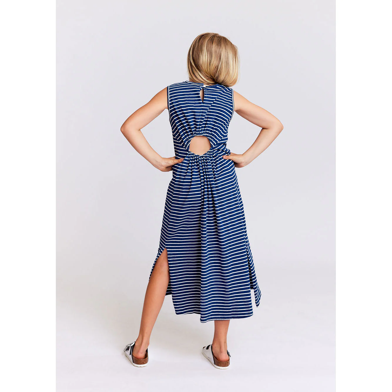 AO76 Indigo Striped London Dress - Image 3