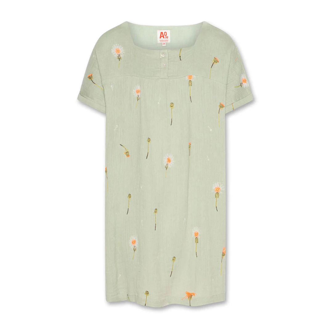 AO76 Quiet Green Dandelion Fanta Dress