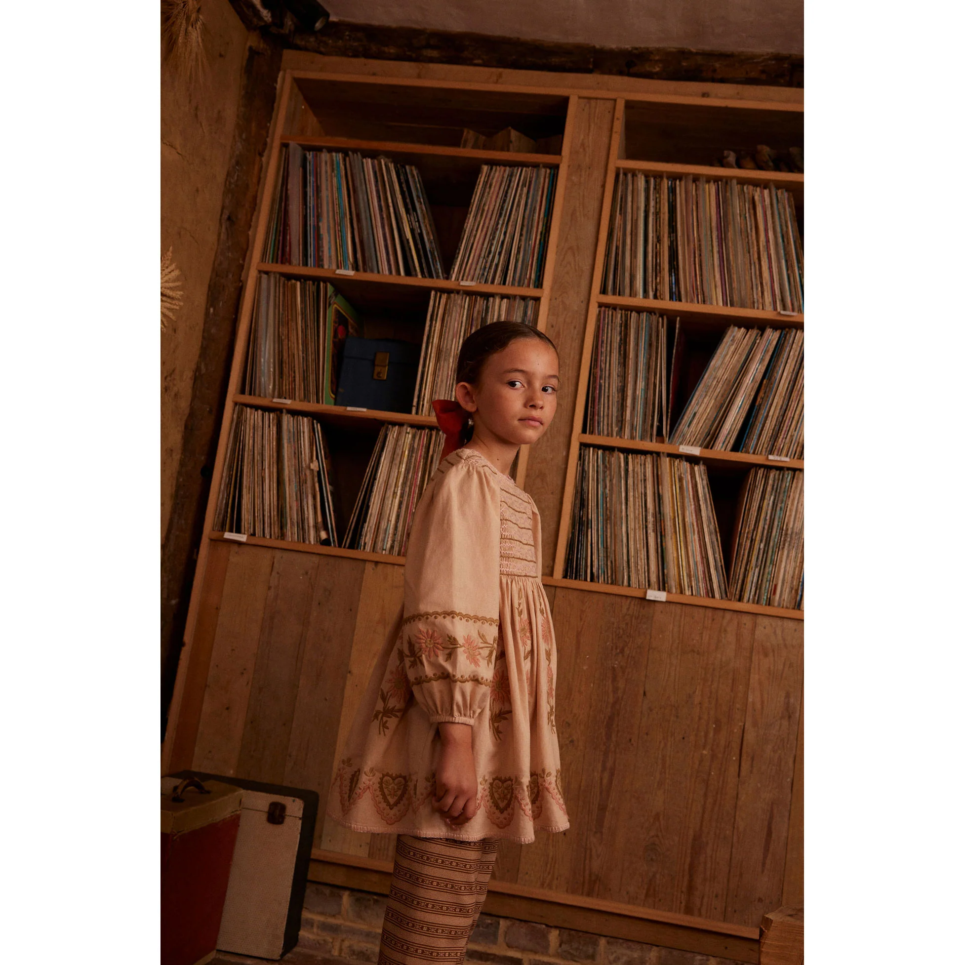 Apolina Pink Beige Penny Smock Dress - Image 3