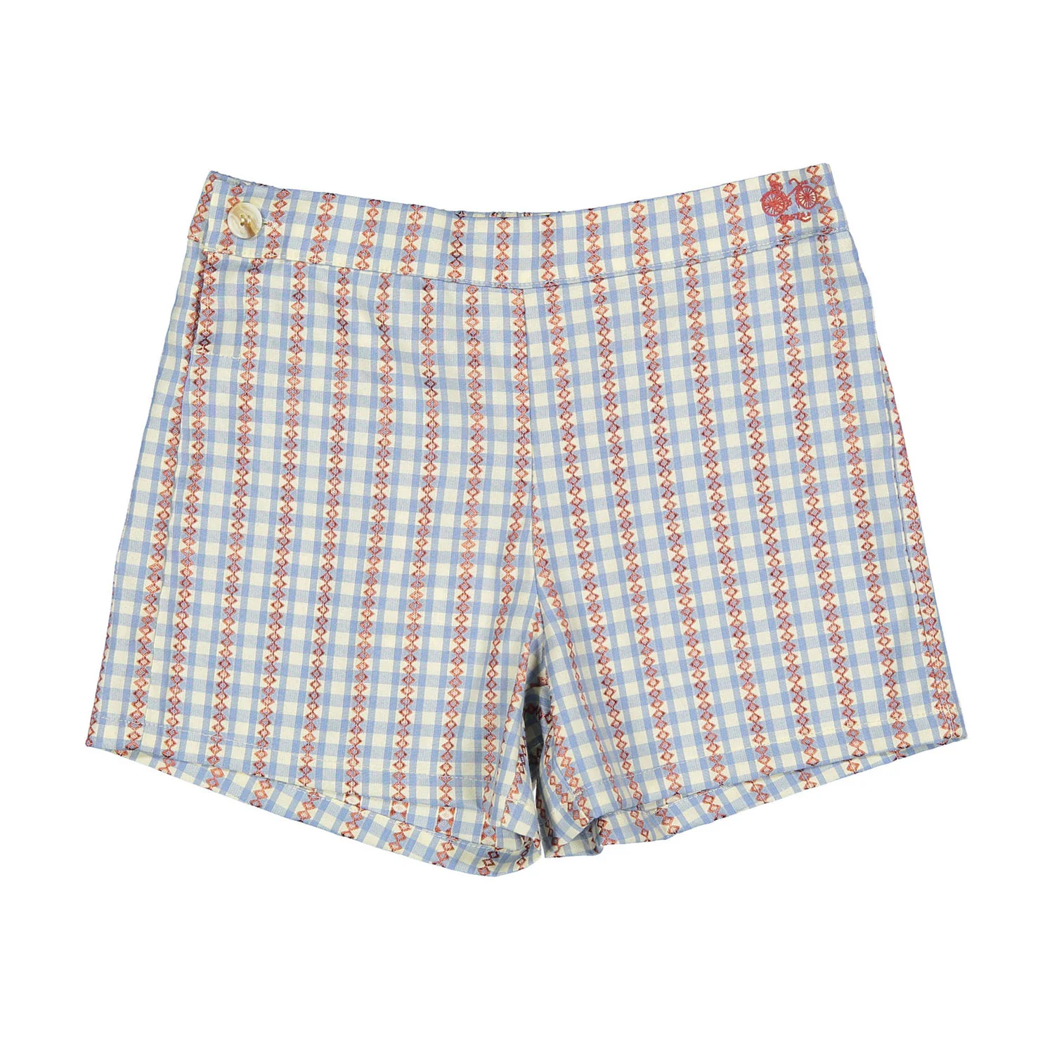 Arza Blue Checked Shorts