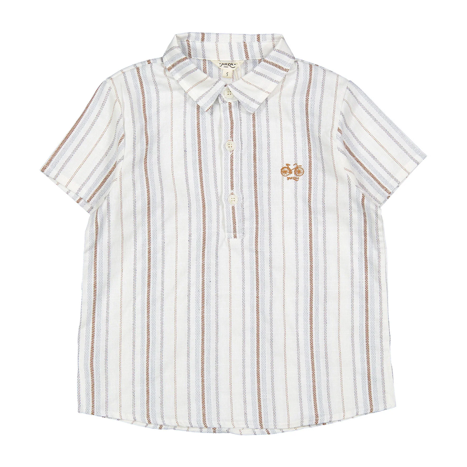 Arza Brown Stripe Collar Tunic