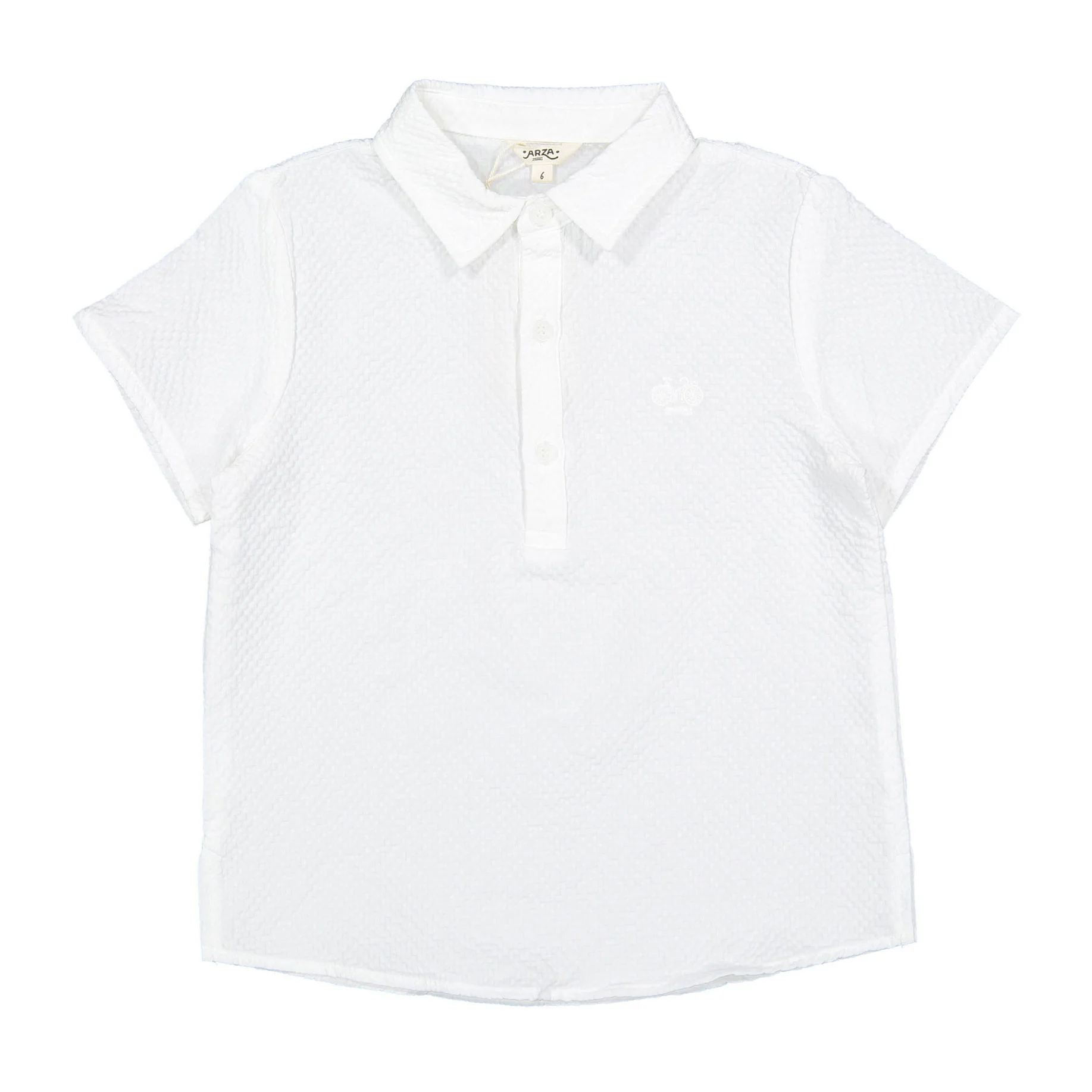Arza White Textured Collar Tunic