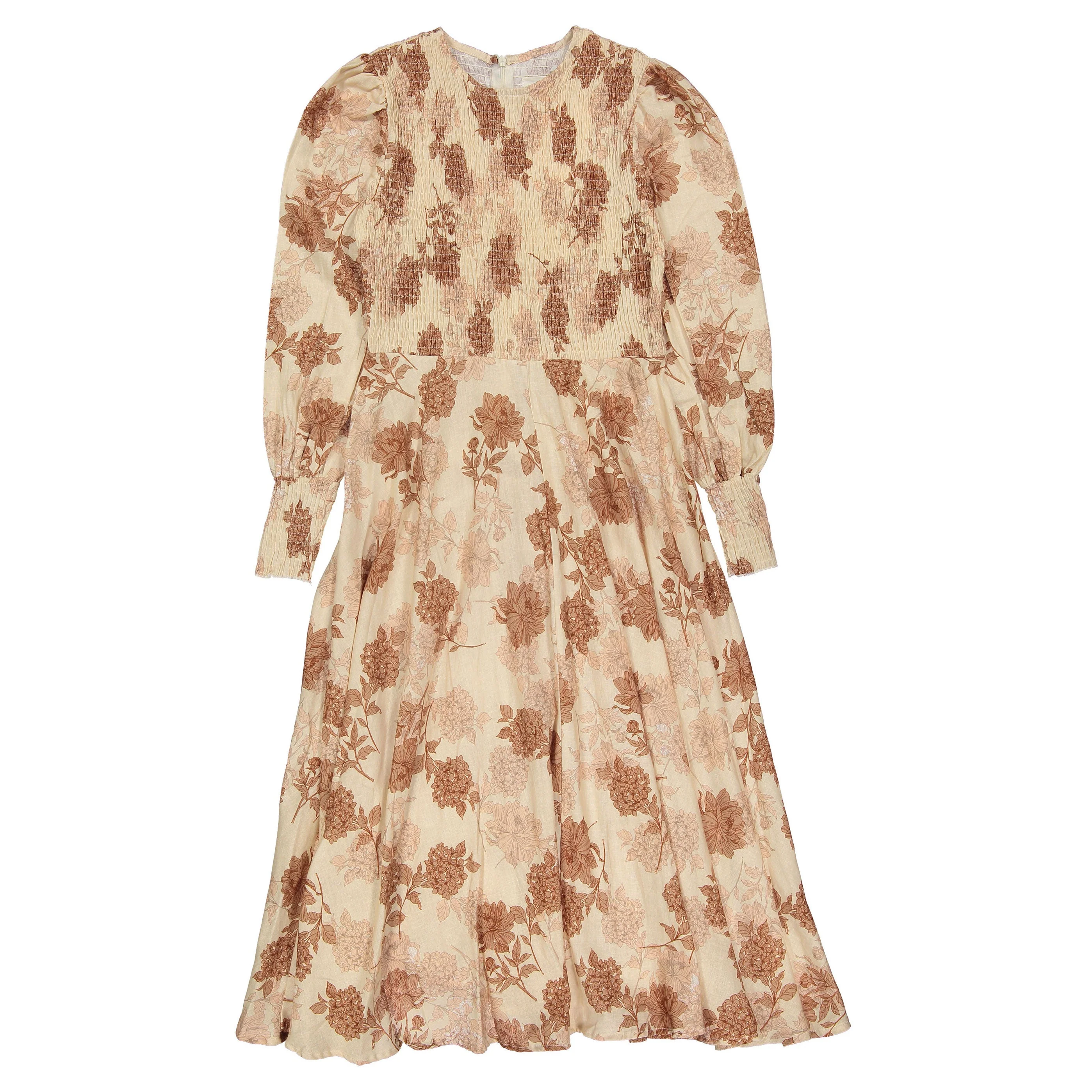 Atelier Parsmei Pink, Brown Smock Dress