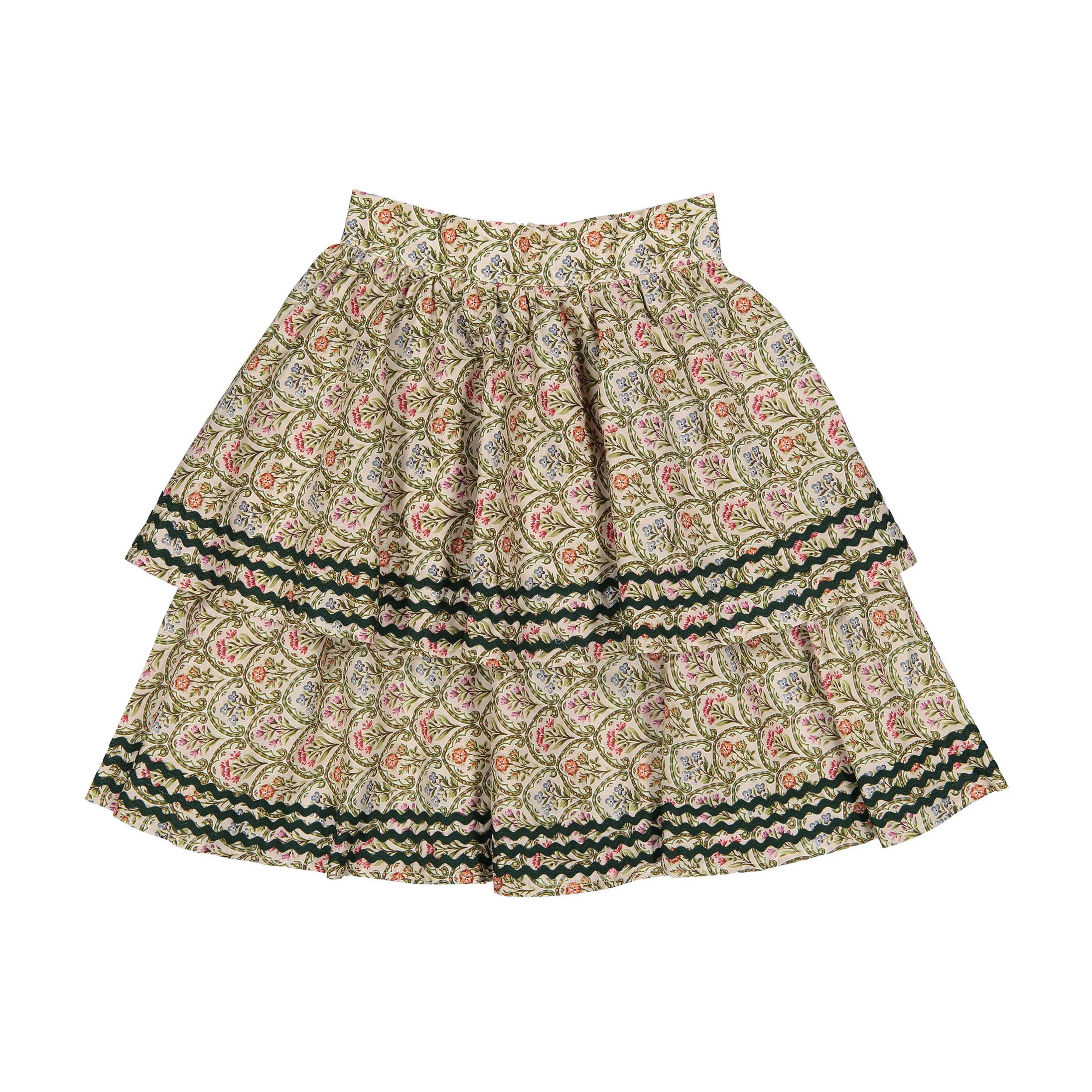 Atelier Parsmei Veiled Rose Layered Ric Rac Skirt