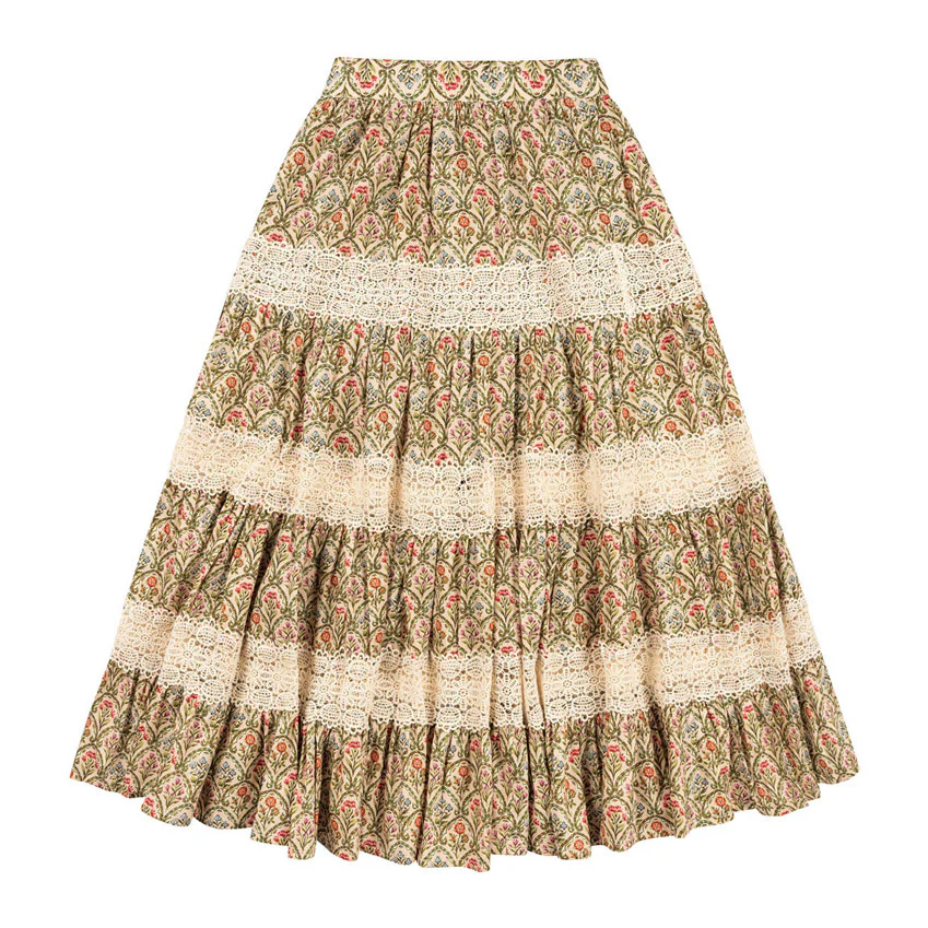 Atelier Parsmei Veiled Rose Panelled Lace Ankle Skirt - Image 3