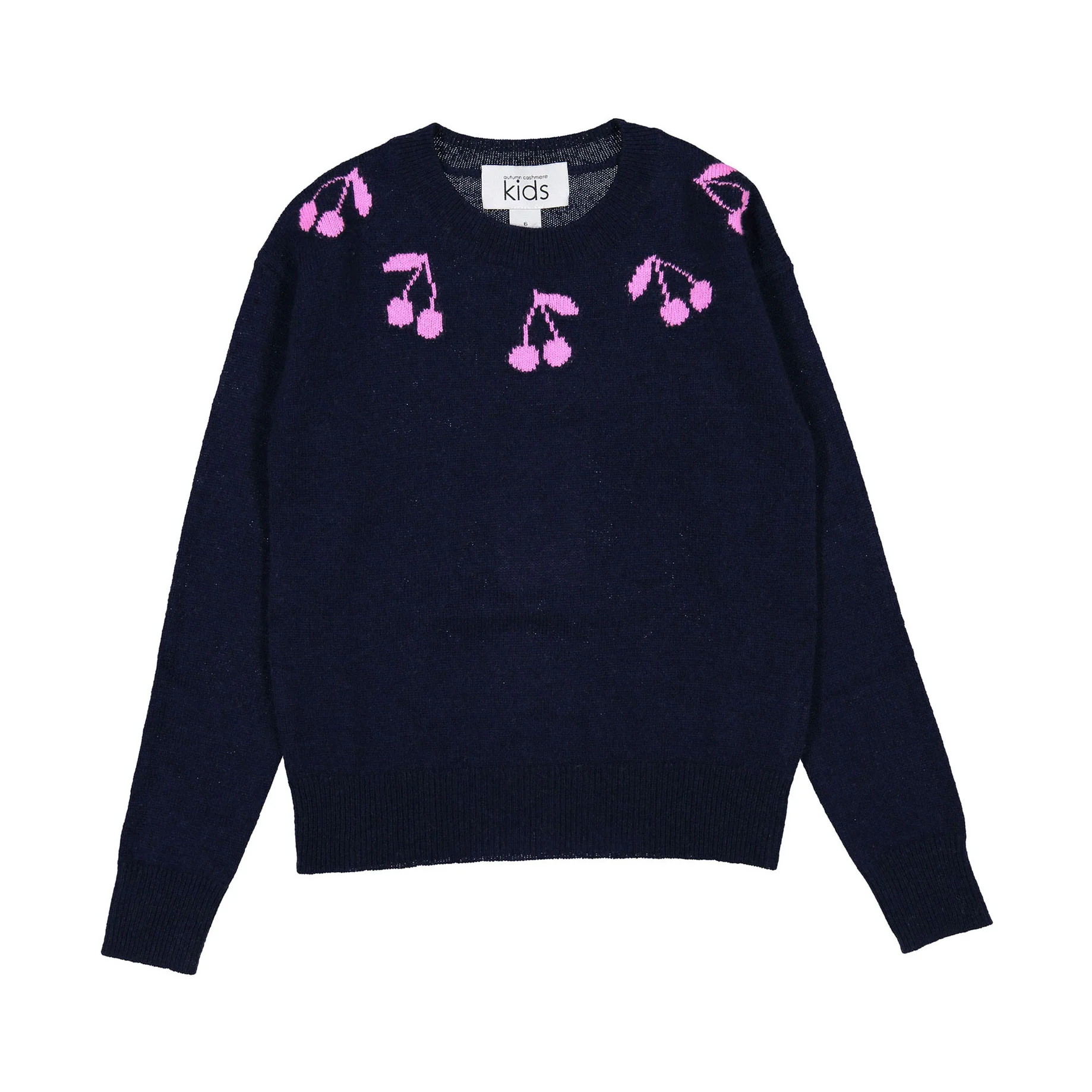 Autumn Cashmere Navy Cherry Jacquard Sweater