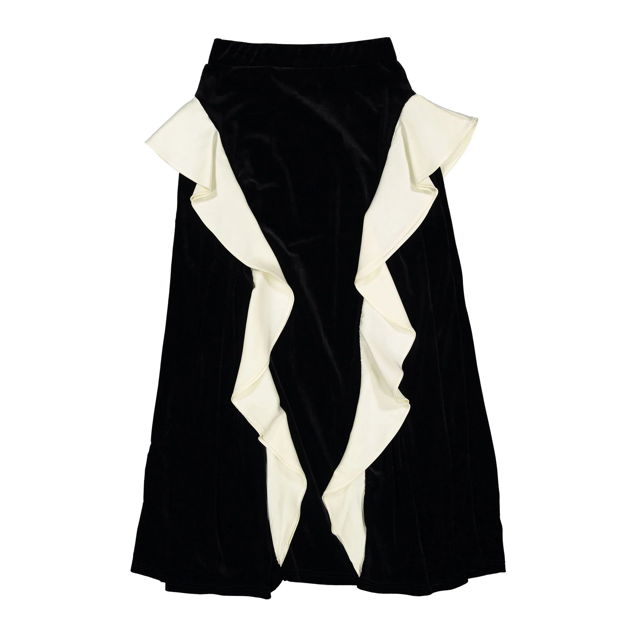 Ava and Lu Black Velvet Ruffle Skirt