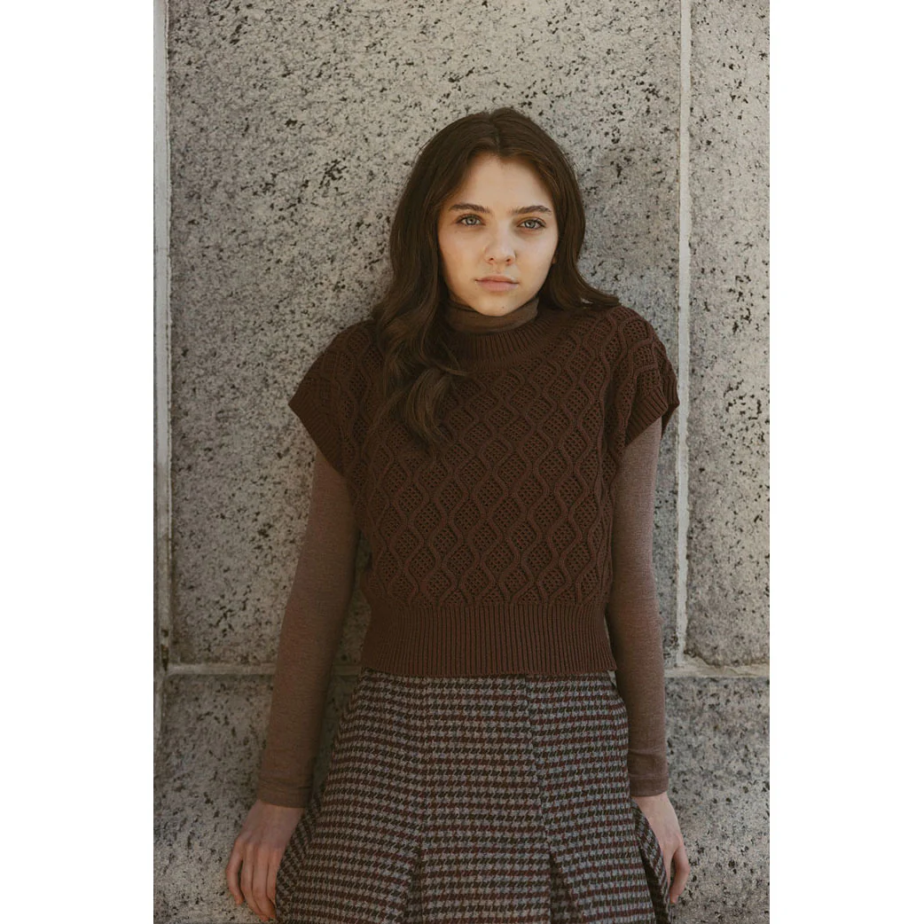 Ava and Lu Brown Solid Turtleneck - Image 3