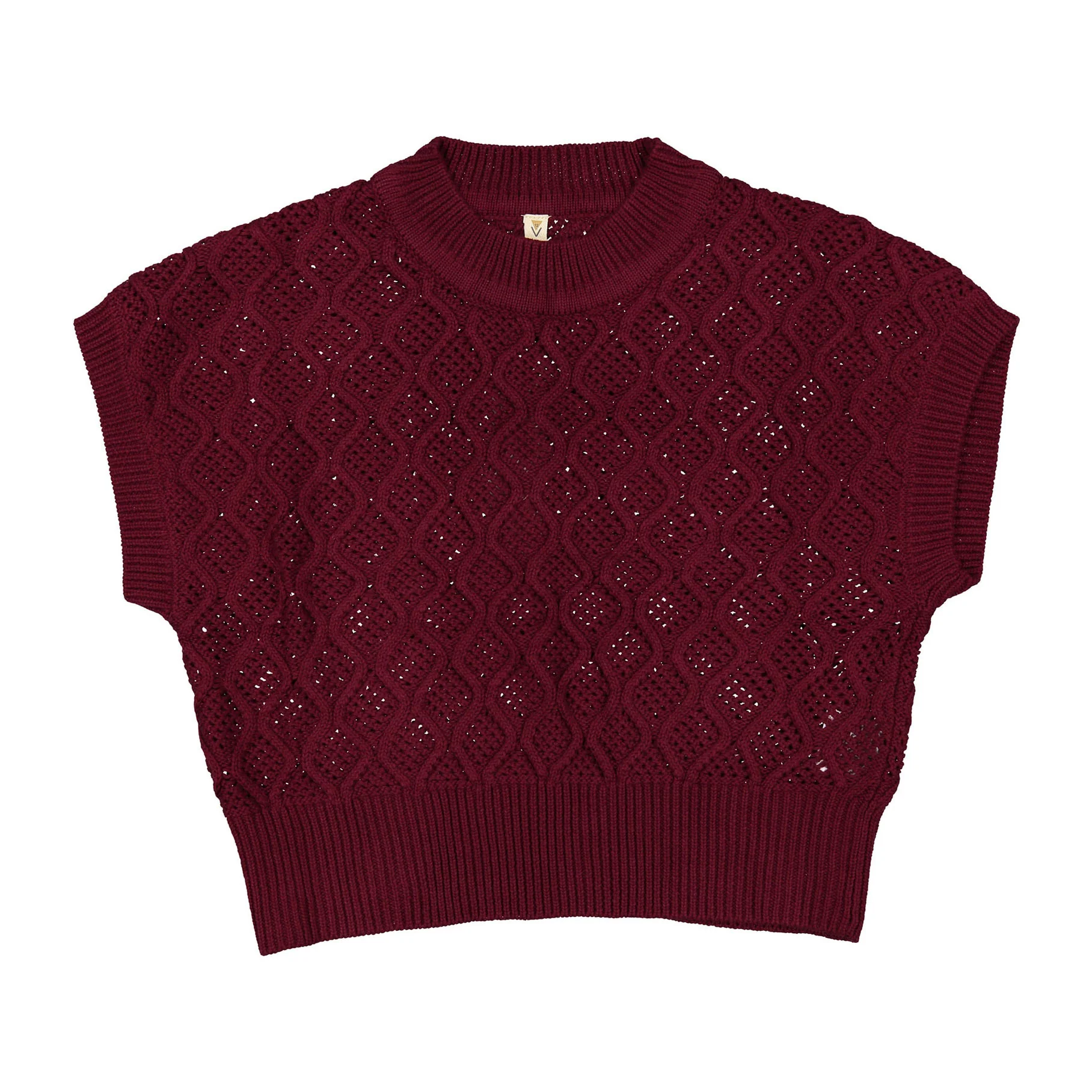 Ava and Lu Burgundy Knit Vest