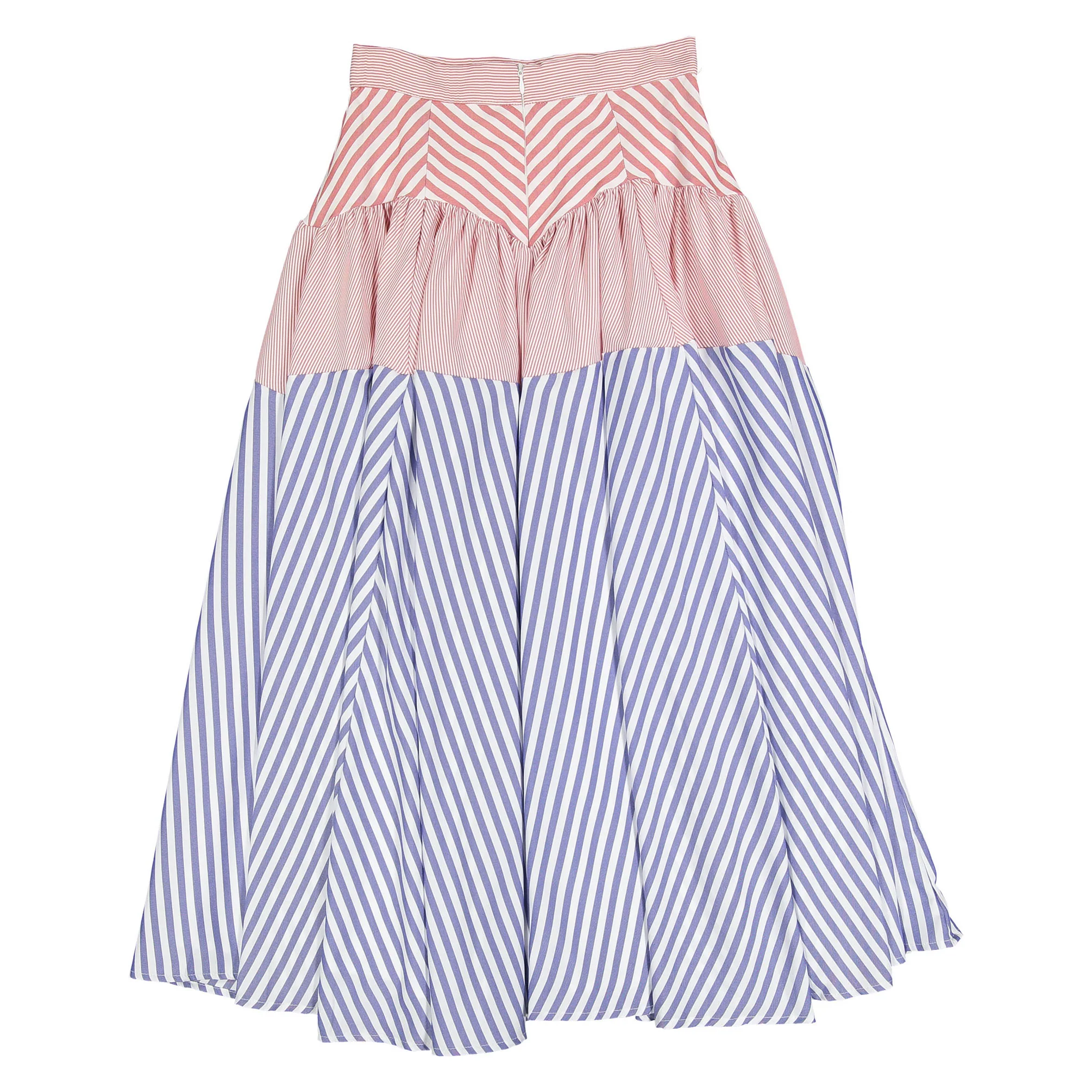 Ava and Lu Color Patch Stripe Maxi Skirt - Image 2