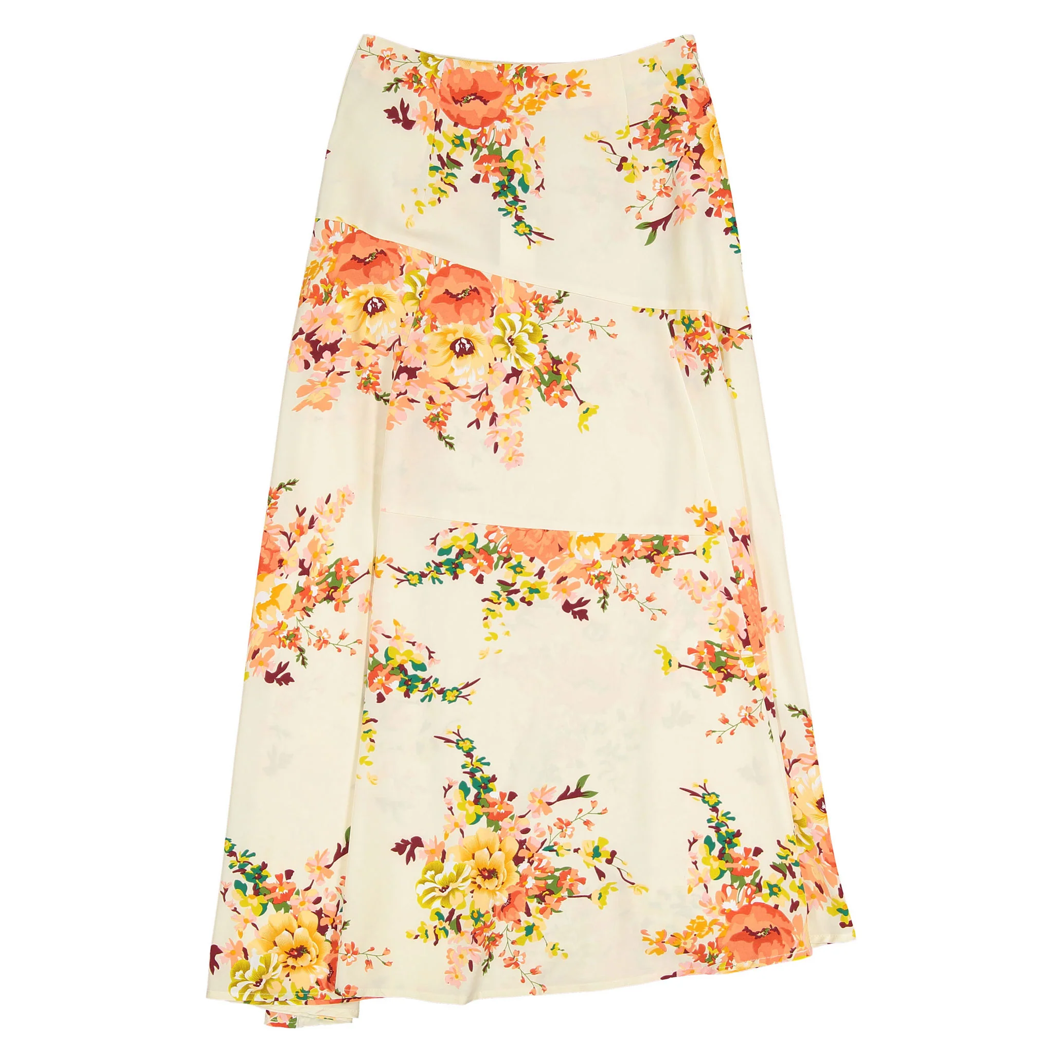 Ava and Lu Coral Flowers Maxi Skirt