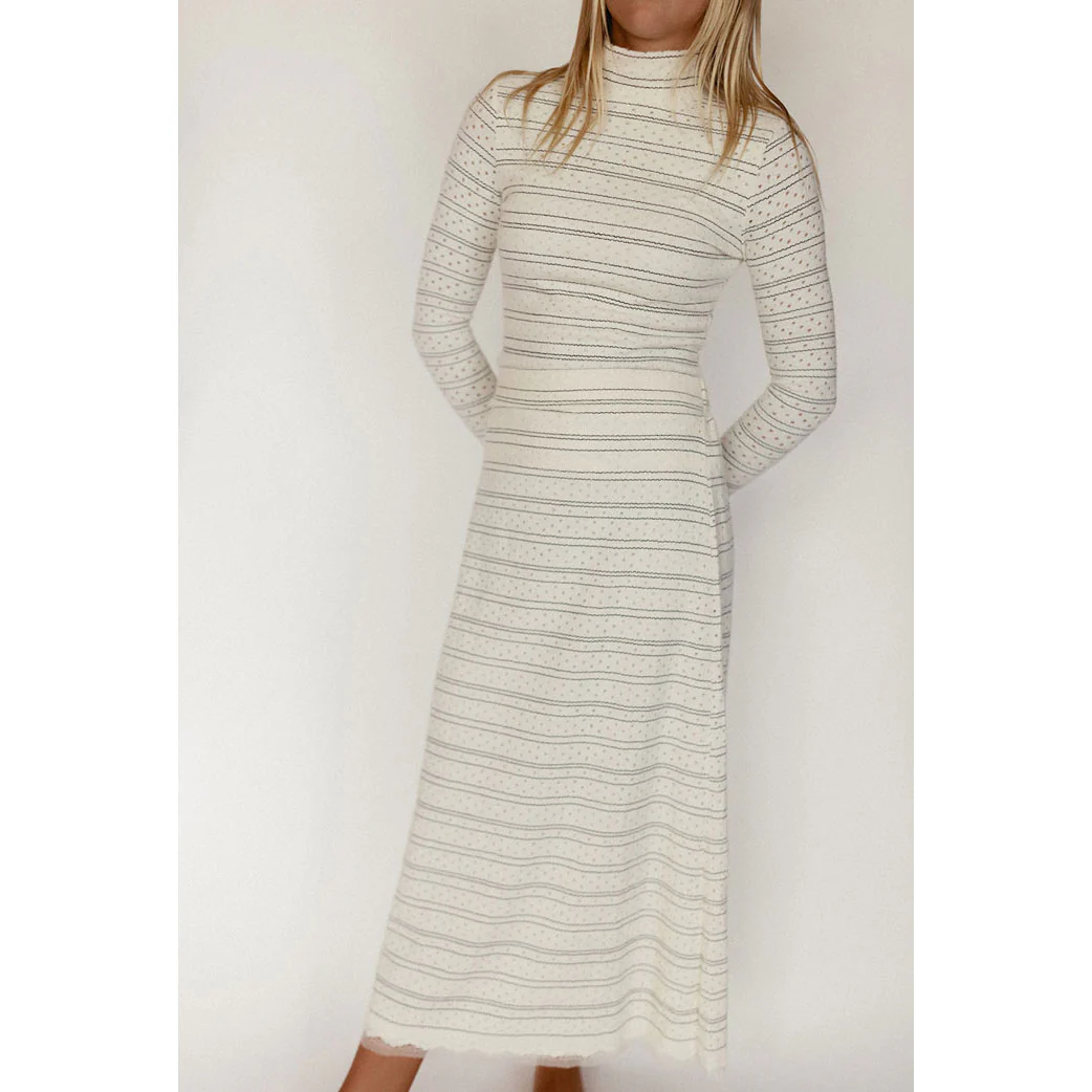 Ava and Lu Cream Knit Maxi Skirt - Image 2