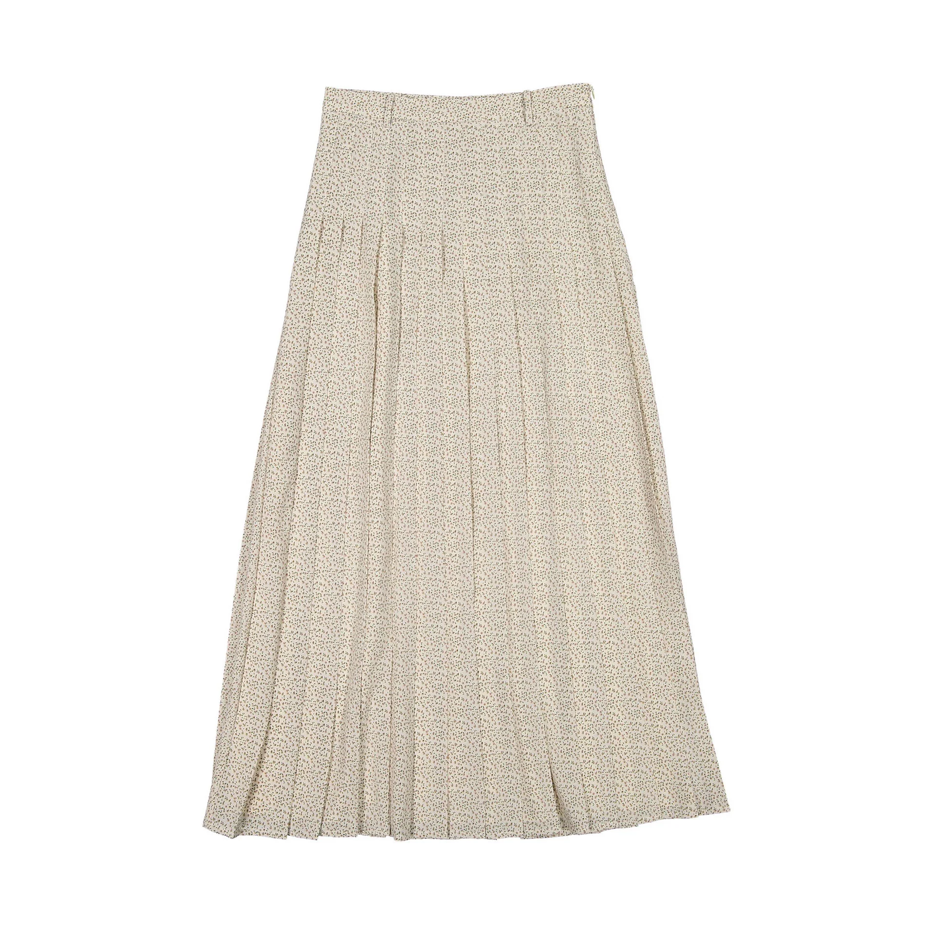 Ava and Lu Cream Tiny Floral Maxi Skirt