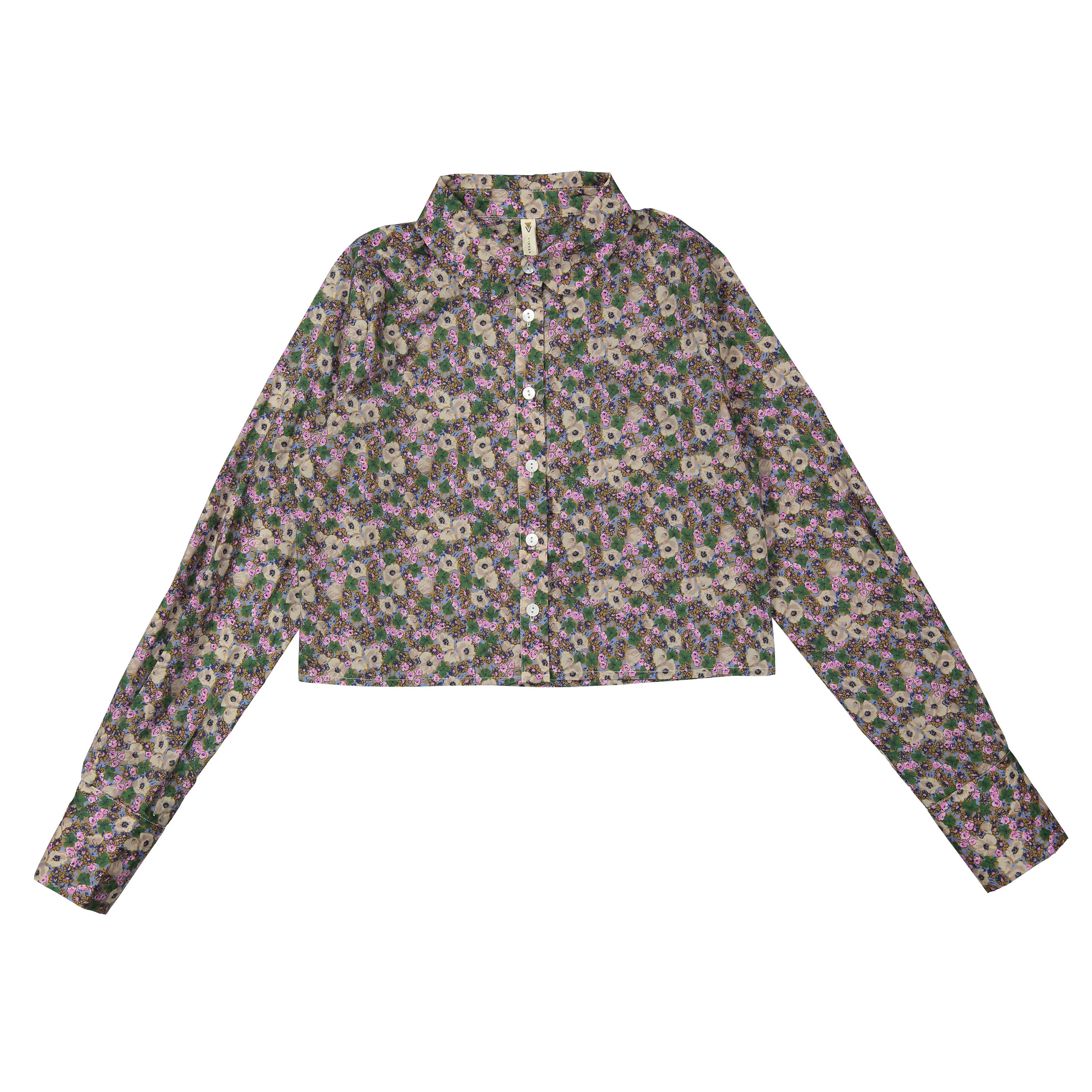 Ava and Lu Green Floral Blouse