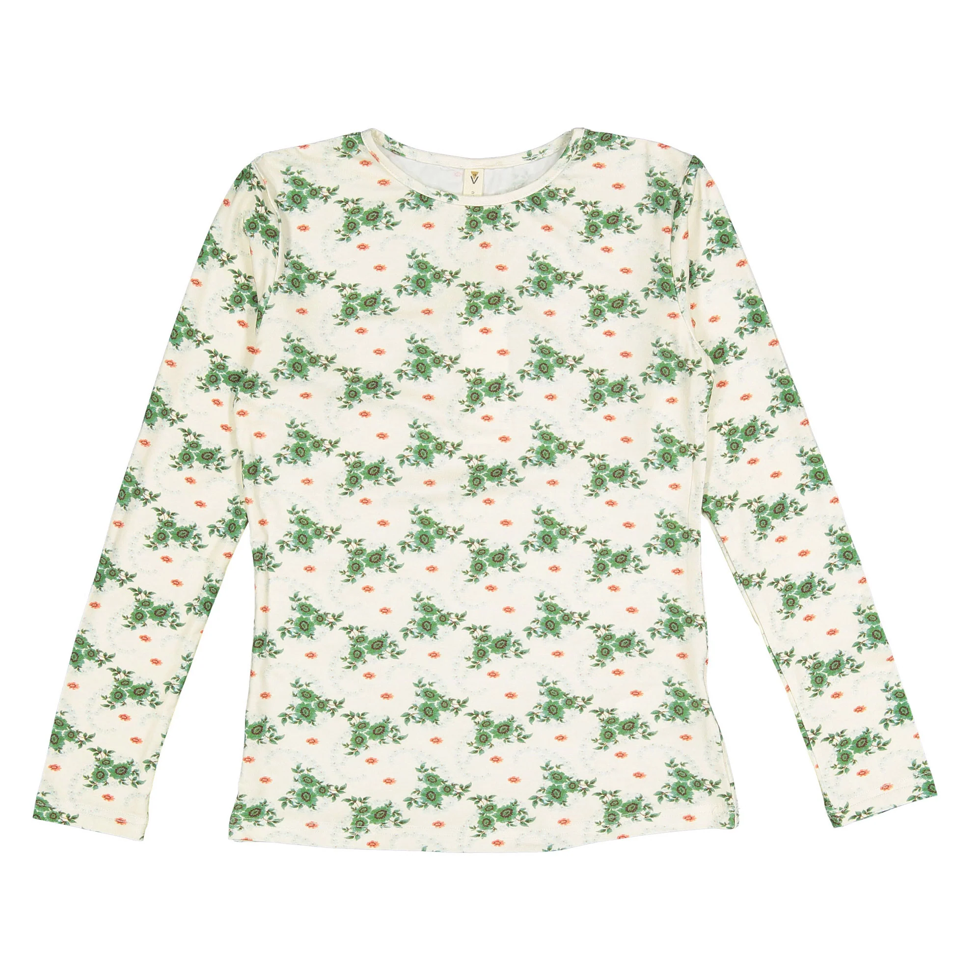 Ava and Lu Green Flowers Tee