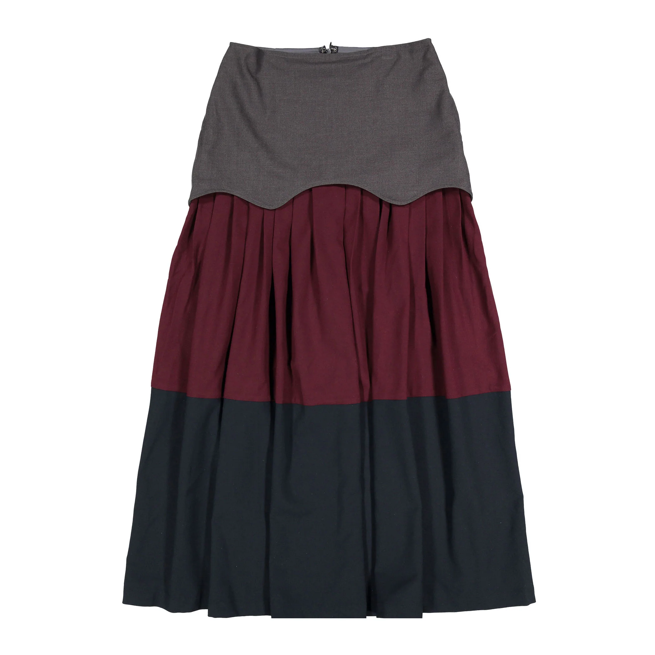 Ava and Lu Grey/ Burgundy/ Navy Skirt
