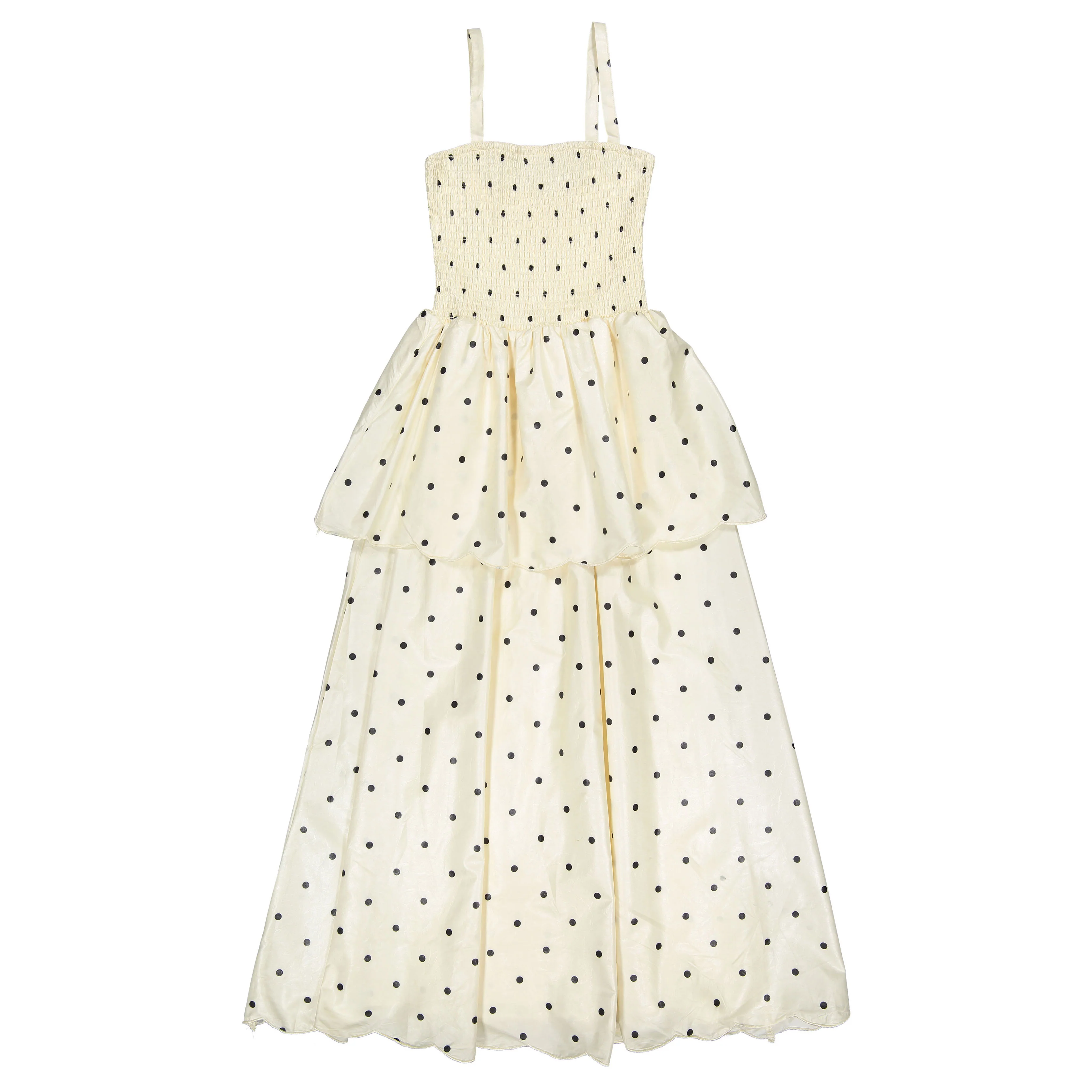 Ava and Lu Ivory Polka Dot Chiffon Dress