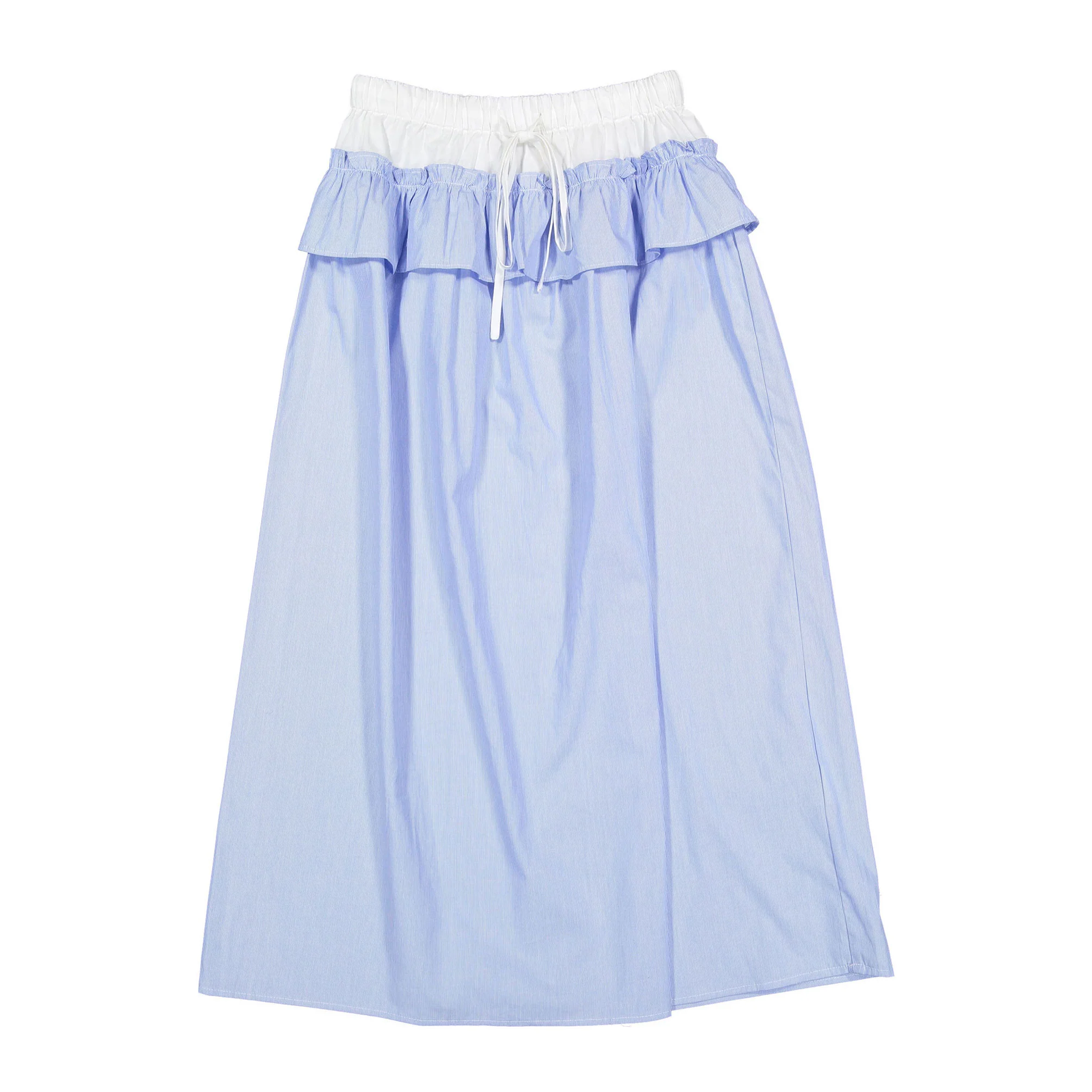 Ava and Lu Light Blue Pinstripe Tie Skirt
