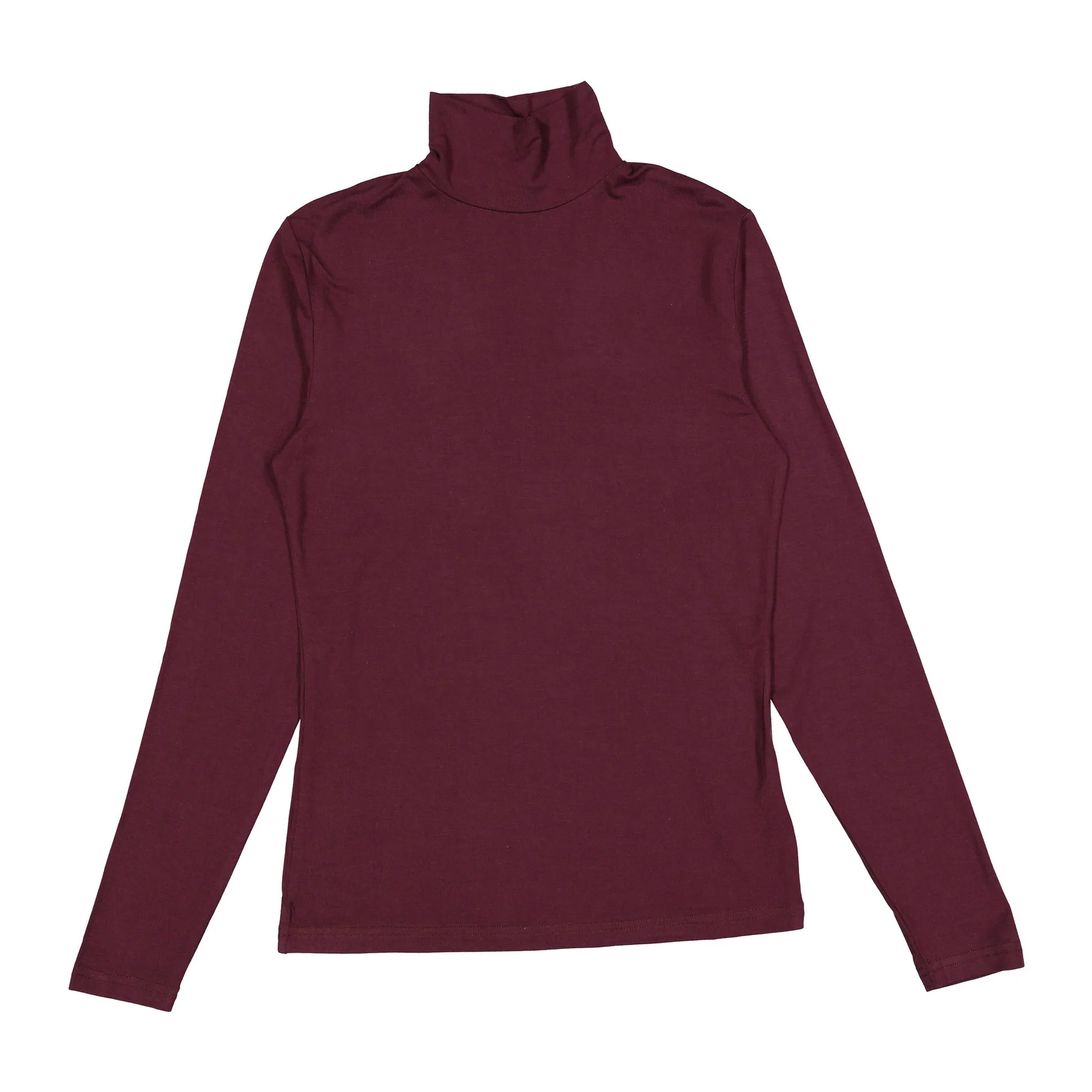 Ava and Lu Maroon Solid Turtleneck